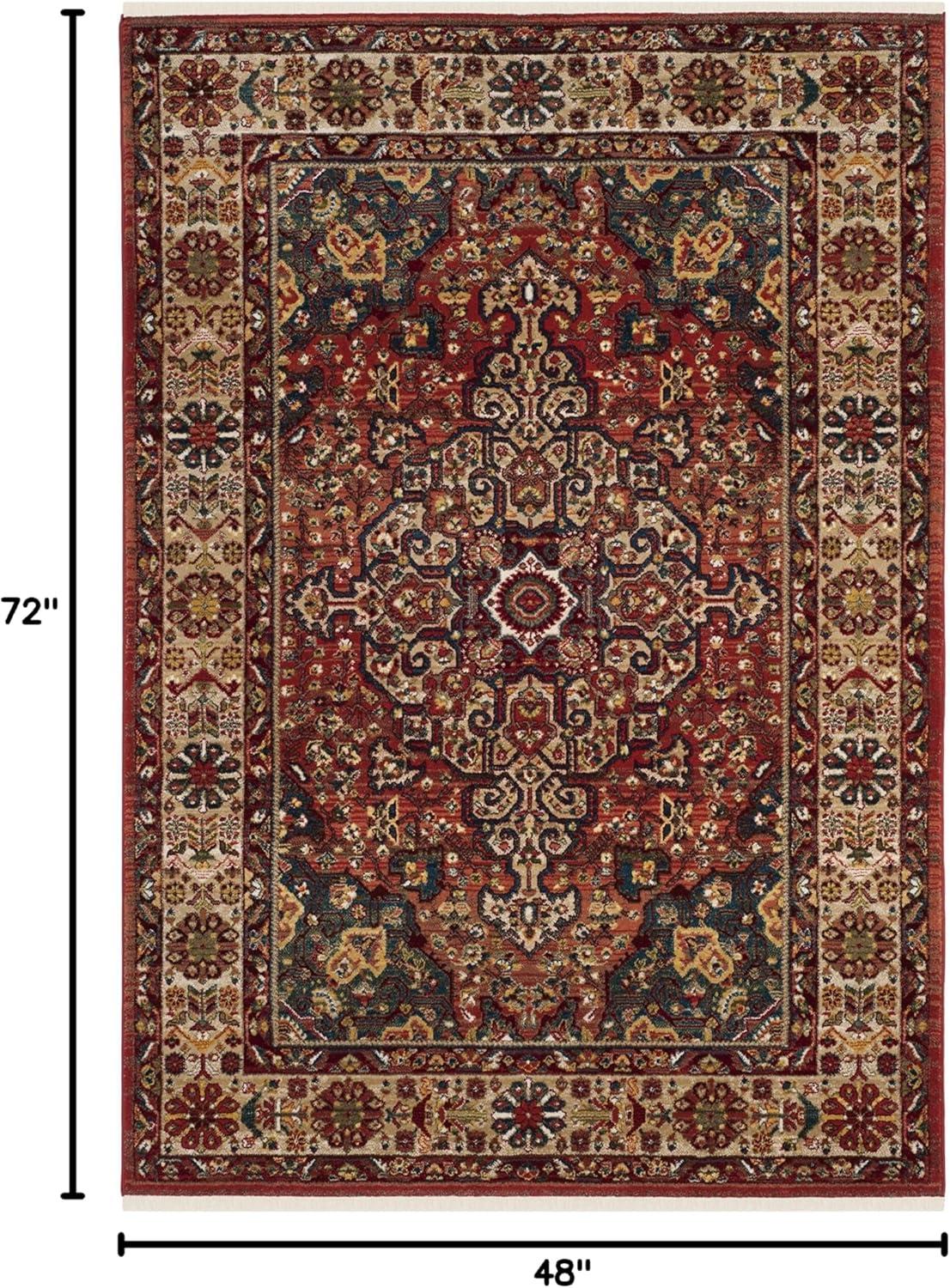 image:imageSAFAVIEH Area Rug 8x10 Kashan Collection Large Blue amp Red Traditional Oriental Design NonShedding amp Easy Cleaning Ideal for Living Room Bedroom Office Dining Space KSN305ARedIvory