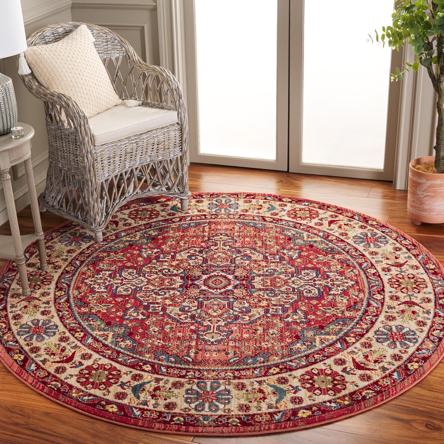 image:imageSAFAVIEH Area Rug 8x10 Kashan Collection Large Blue amp Red Traditional Oriental Design NonShedding amp Easy Cleaning Ideal for Living Room Bedroom Office Dining Space KSN305ARedIvory
