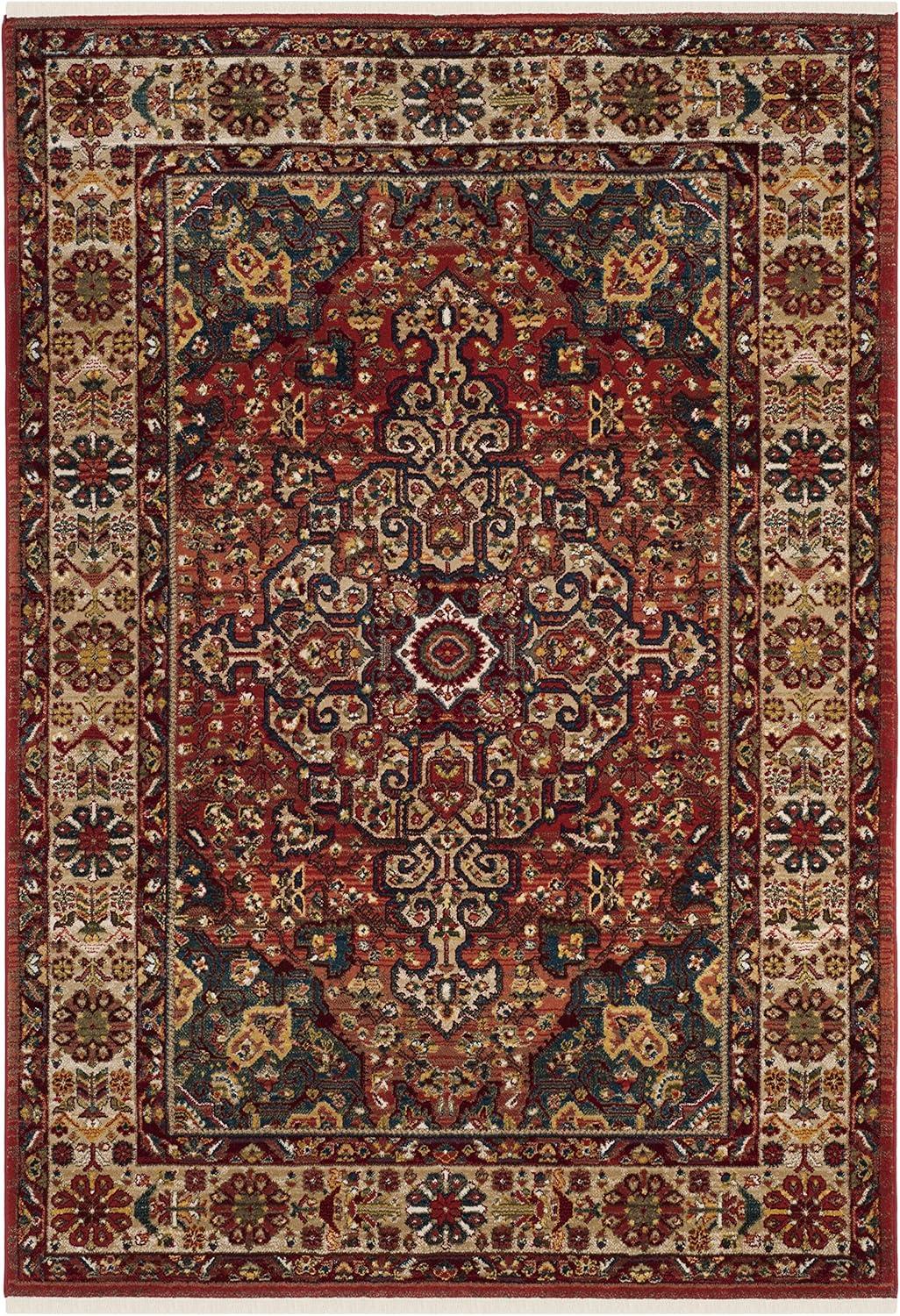 image:imageSAFAVIEH Area Rug 8x10 Kashan Collection Large Blue amp Red Traditional Oriental Design NonShedding amp Easy Cleaning Ideal for Living Room Bedroom Office Dining Space KSN305ARedIvory