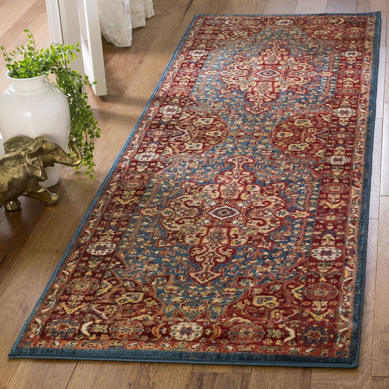 image:imageSAFAVIEH Area Rug 8x10 Kashan Collection Large Blue amp Red Traditional Oriental Design NonShedding amp Easy Cleaning Ideal for Living Room Bedroom Office Dining Space KSN305ABlueRed
