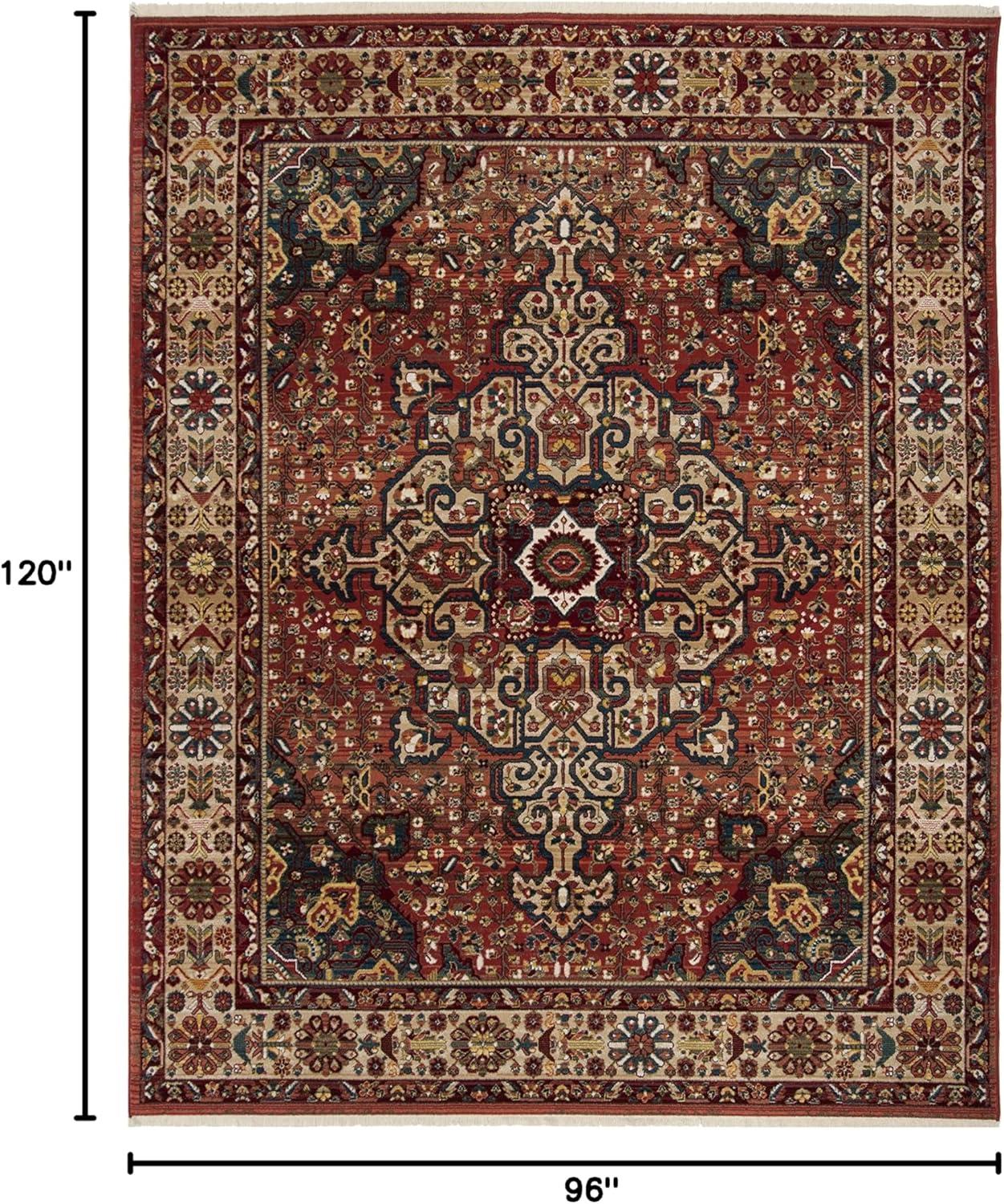 image:imageSAFAVIEH Area Rug 8x10 Kashan Collection Large Blue amp Red Traditional Oriental Design NonShedding amp Easy Cleaning Ideal for Living Room Bedroom Office Dining Space KSN305ARedIvory