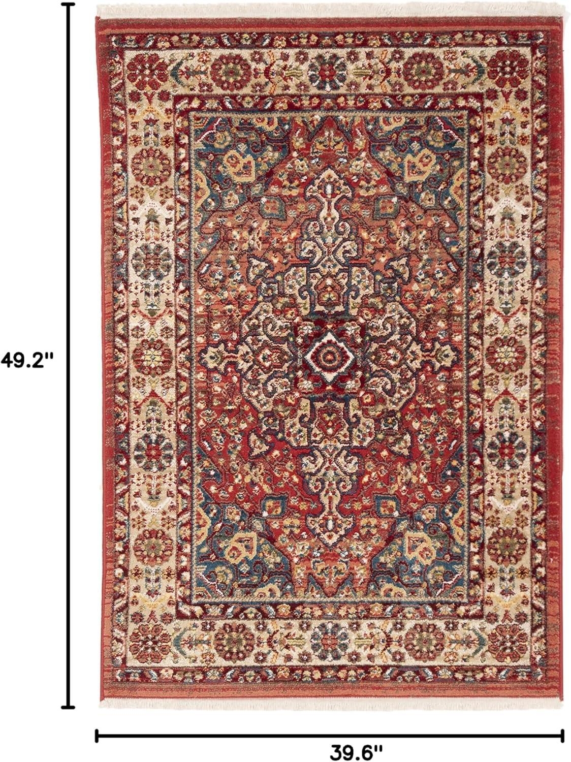 image:imageSAFAVIEH Area Rug 8x10 Kashan Collection Large Blue amp Red Traditional Oriental Design NonShedding amp Easy Cleaning Ideal for Living Room Bedroom Office Dining Space KSN305ARedIvory