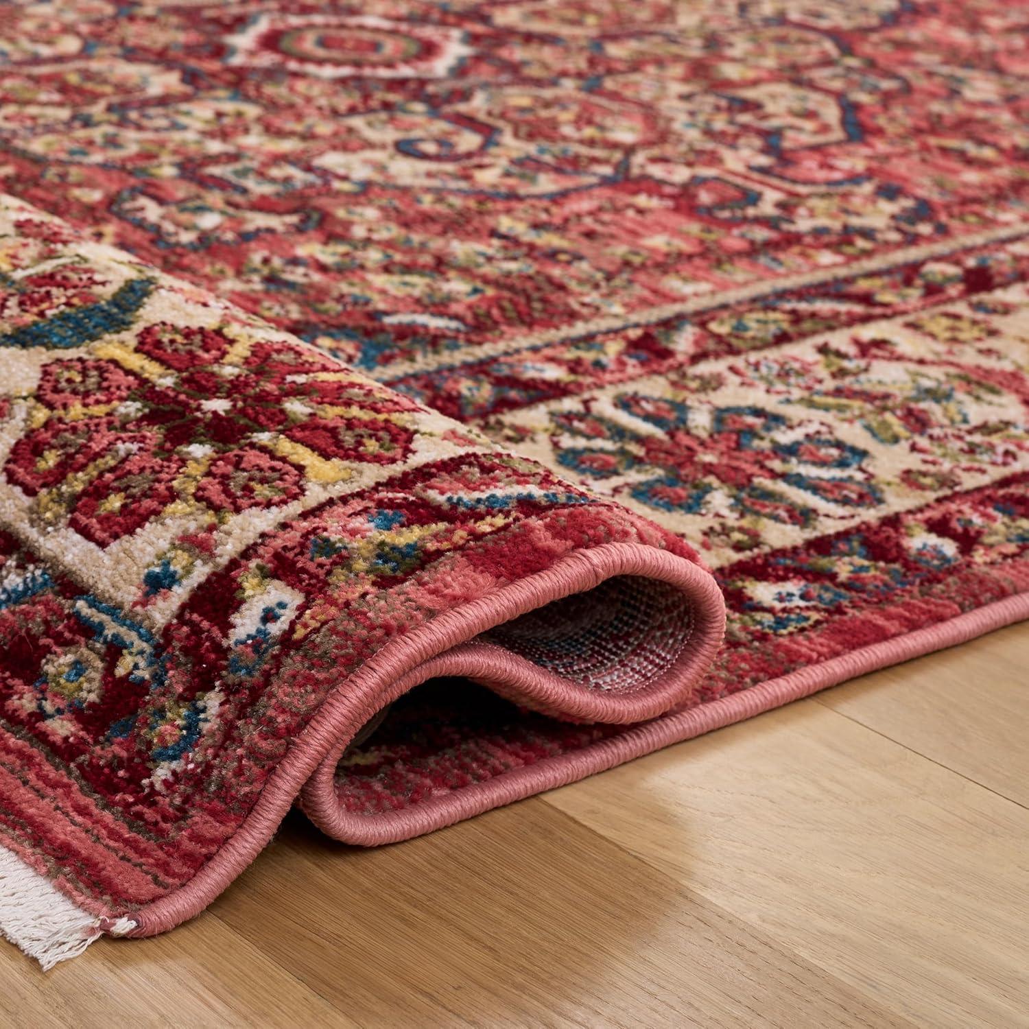 image:imageSAFAVIEH Area Rug 8x10 Kashan Collection Large Blue amp Red Traditional Oriental Design NonShedding amp Easy Cleaning Ideal for Living Room Bedroom Office Dining Space KSN305ARedIvory