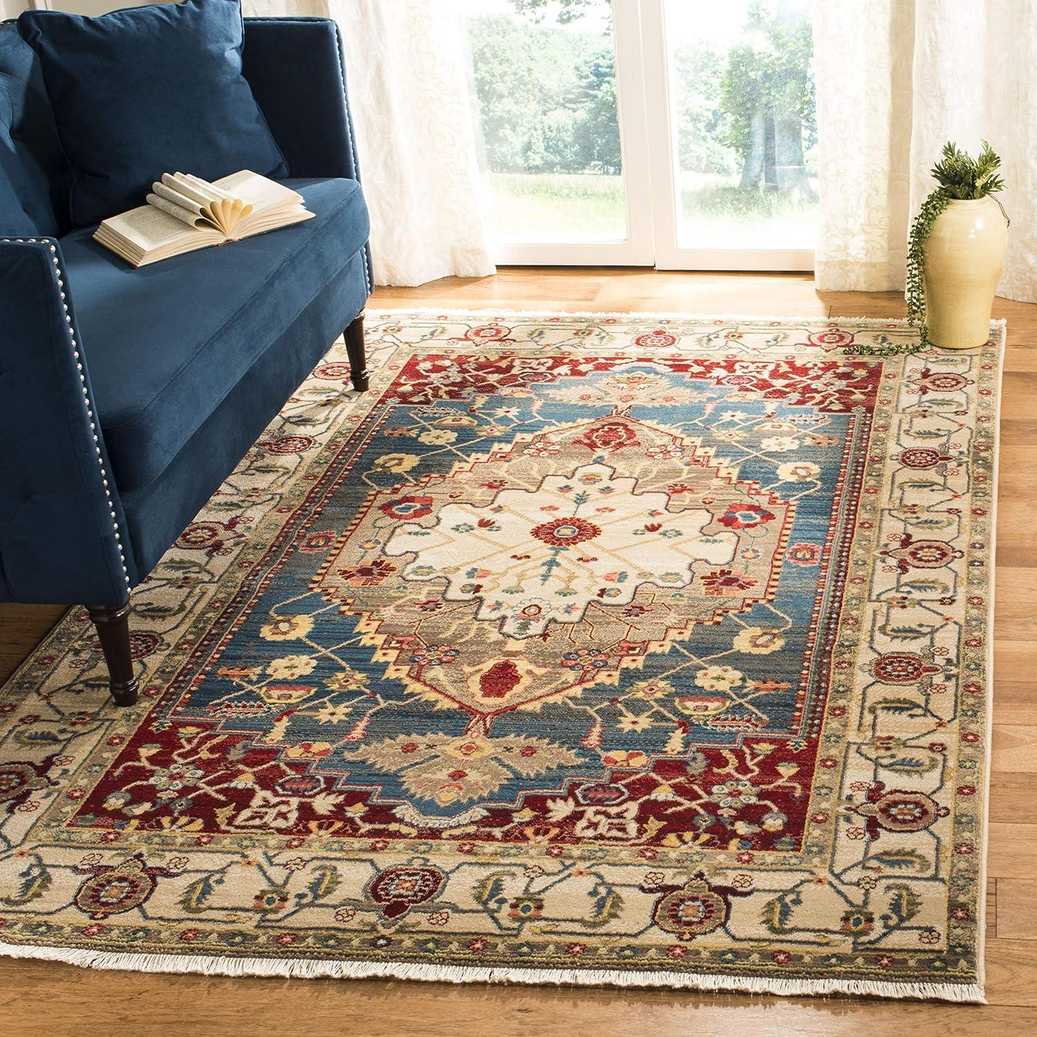 image:imageSAFAVIEH Area Rug 8x10 Kashan Collection Large Ivory amp Blue Traditional Oriental Design NonShedding amp Easy Cleaning Ideal for Living Room Bedroom Office Dining Space KSN306AIvoryBlue