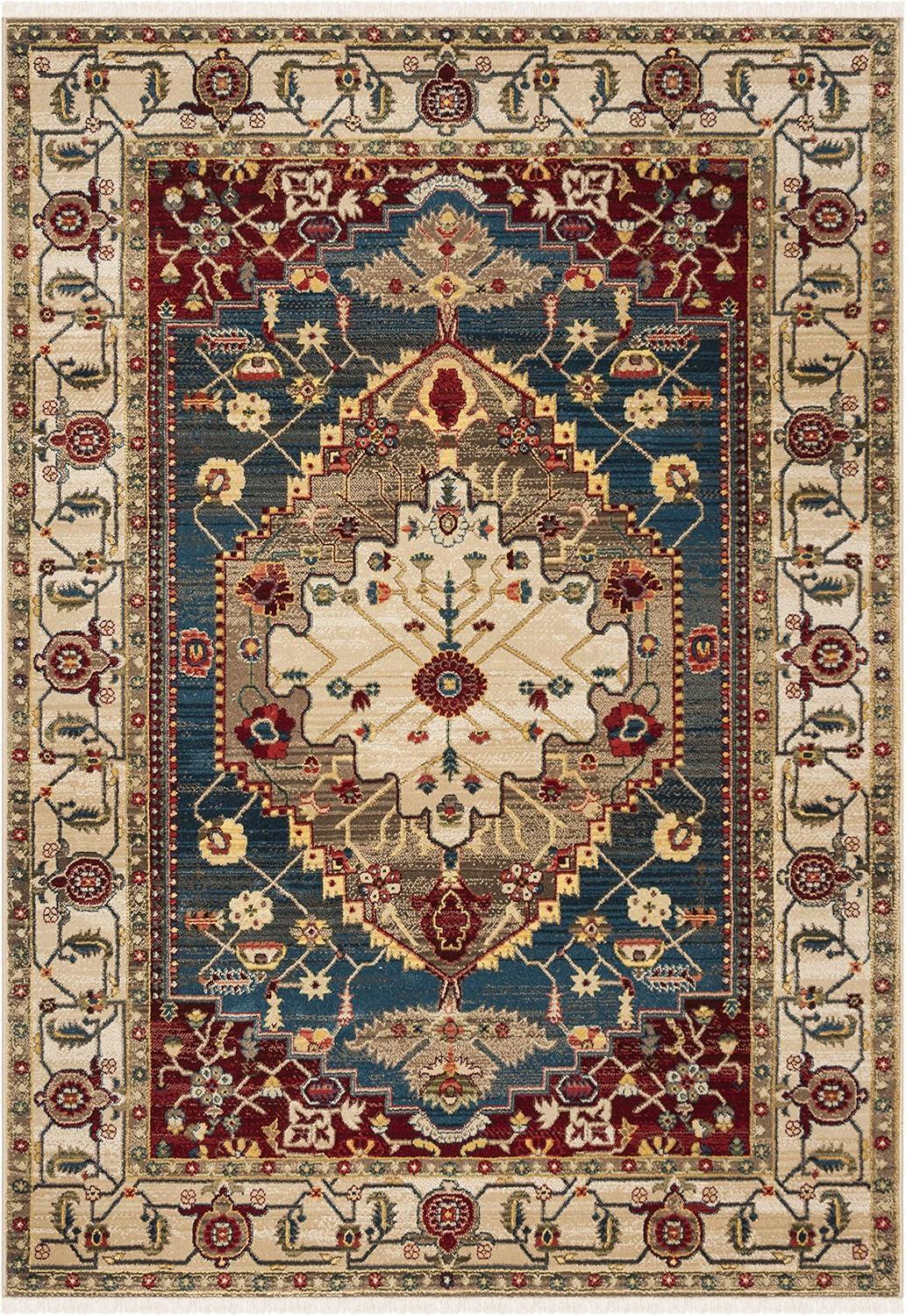 image:imageSAFAVIEH Area Rug 8x10 Kashan Collection Large Ivory amp Blue Traditional Oriental Design NonShedding amp Easy Cleaning Ideal for Living Room Bedroom Office Dining Space KSN306AIvoryBlue