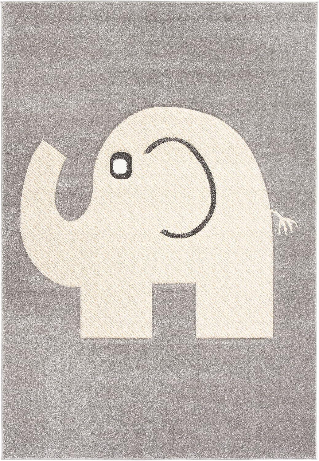 image:imageSAFAVIEH Carousel Kids Collection Accent Rug 33 x 53 Grey amp Ivory Elephant NonShedding amp Easy Care Ideal for High Traffic Areas for Boys amp Girls in Playroom Nursery Bedroom CRK165BGreyIvory