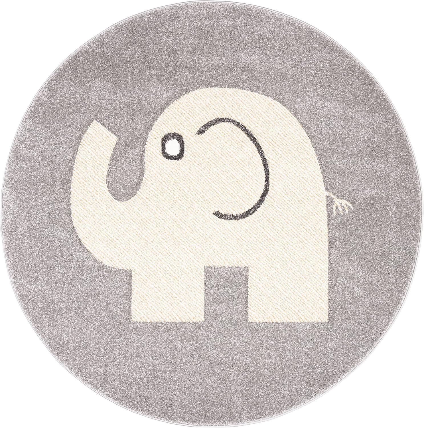 image:imageSAFAVIEH Carousel Kids Collection Accent Rug 33 x 53 Grey amp Ivory Elephant NonShedding amp Easy Care Ideal for High Traffic Areas for Boys amp Girls in Playroom Nursery Bedroom CRK165BGreyIvory
