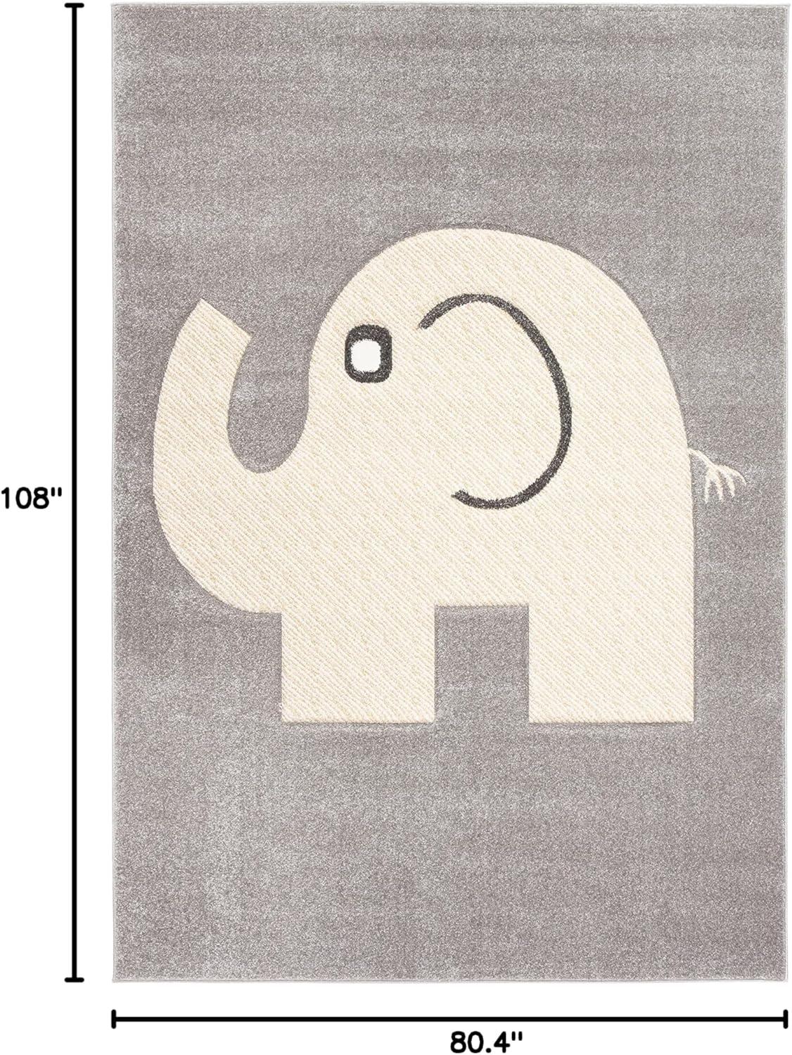 image:imageSAFAVIEH Carousel Kids Collection Accent Rug 33 x 53 Grey amp Ivory Elephant NonShedding amp Easy Care Ideal for High Traffic Areas for Boys amp Girls in Playroom Nursery Bedroom CRK165BGreyIvory