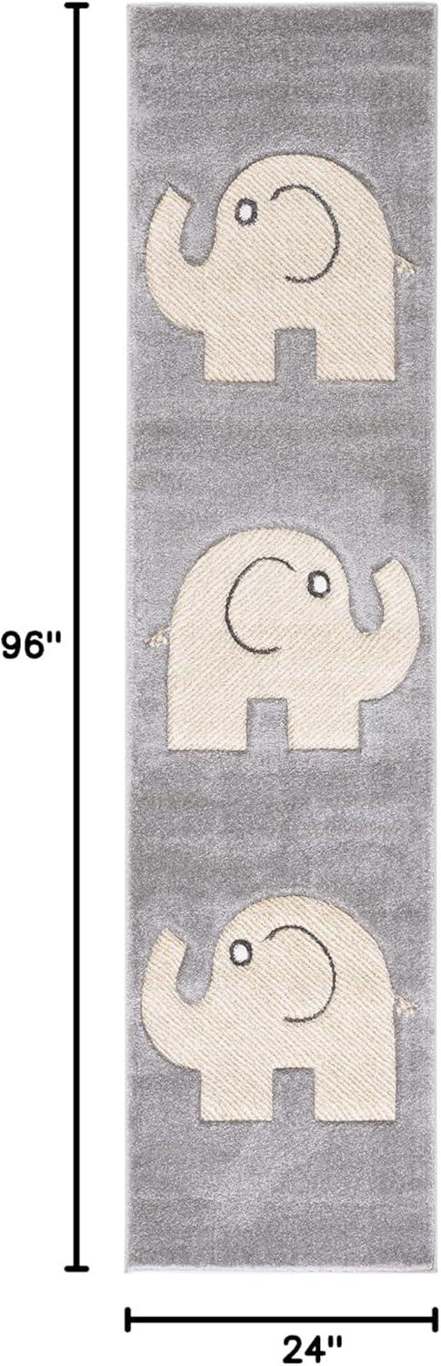 image:imageSAFAVIEH Carousel Kids Collection Accent Rug 33 x 53 Grey amp Ivory Elephant NonShedding amp Easy Care Ideal for High Traffic Areas for Boys amp Girls in Playroom Nursery Bedroom CRK165BGreyIvory