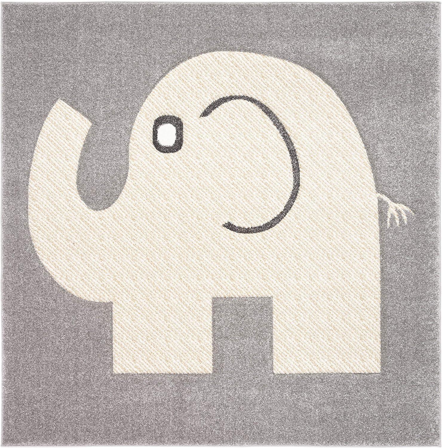 image:imageSAFAVIEH Carousel Kids Collection Accent Rug 33 x 53 Grey amp Ivory Elephant NonShedding amp Easy Care Ideal for High Traffic Areas for Boys amp Girls in Playroom Nursery Bedroom CRK165BGreyIvory
