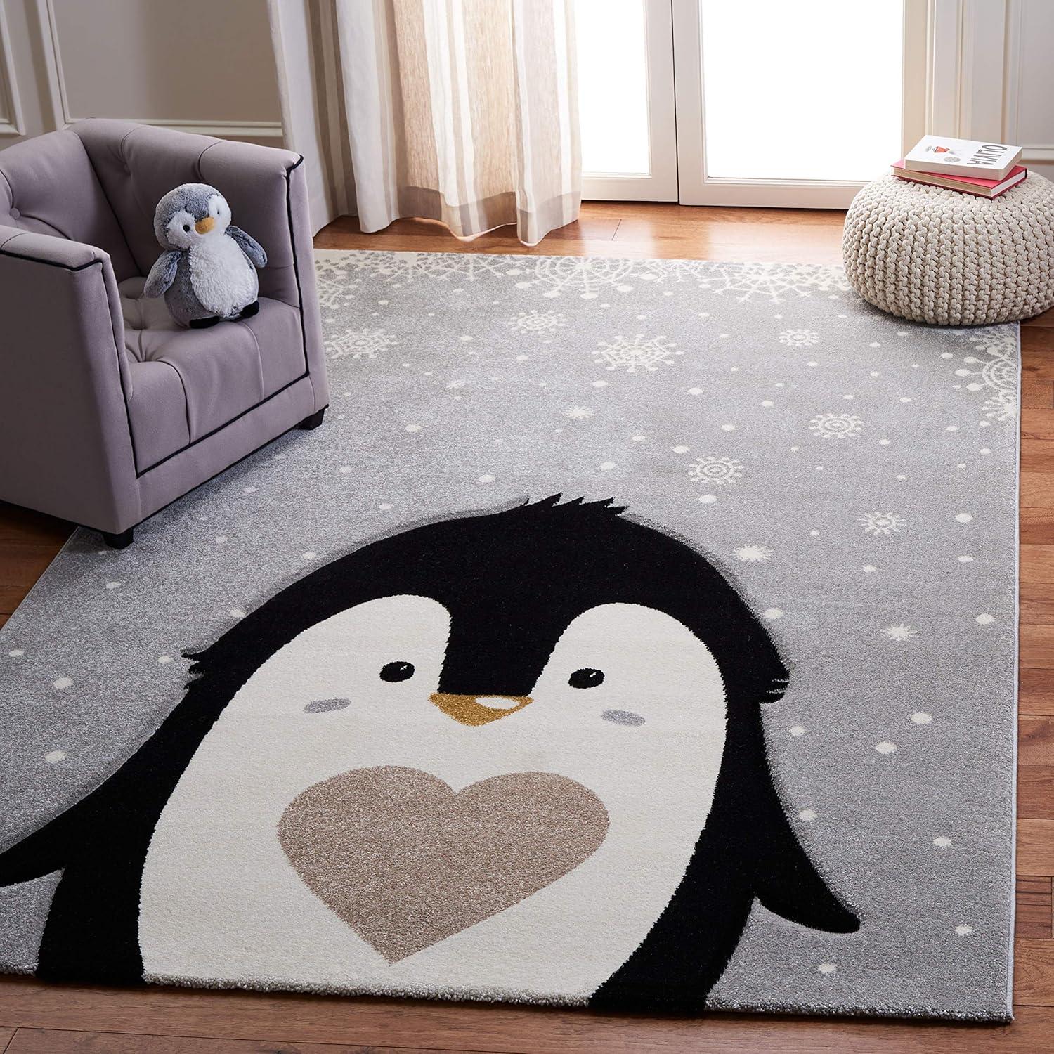 image:imageSAFAVIEH Carousel Kids Collection Accent Rug 4 x 6 Light Grey amp Black NonShedding amp Easy Care Ideal for High Traffic Areas for Boys amp Girls in Playroom Nursery Bedroom CRK132FLight GreyBlack