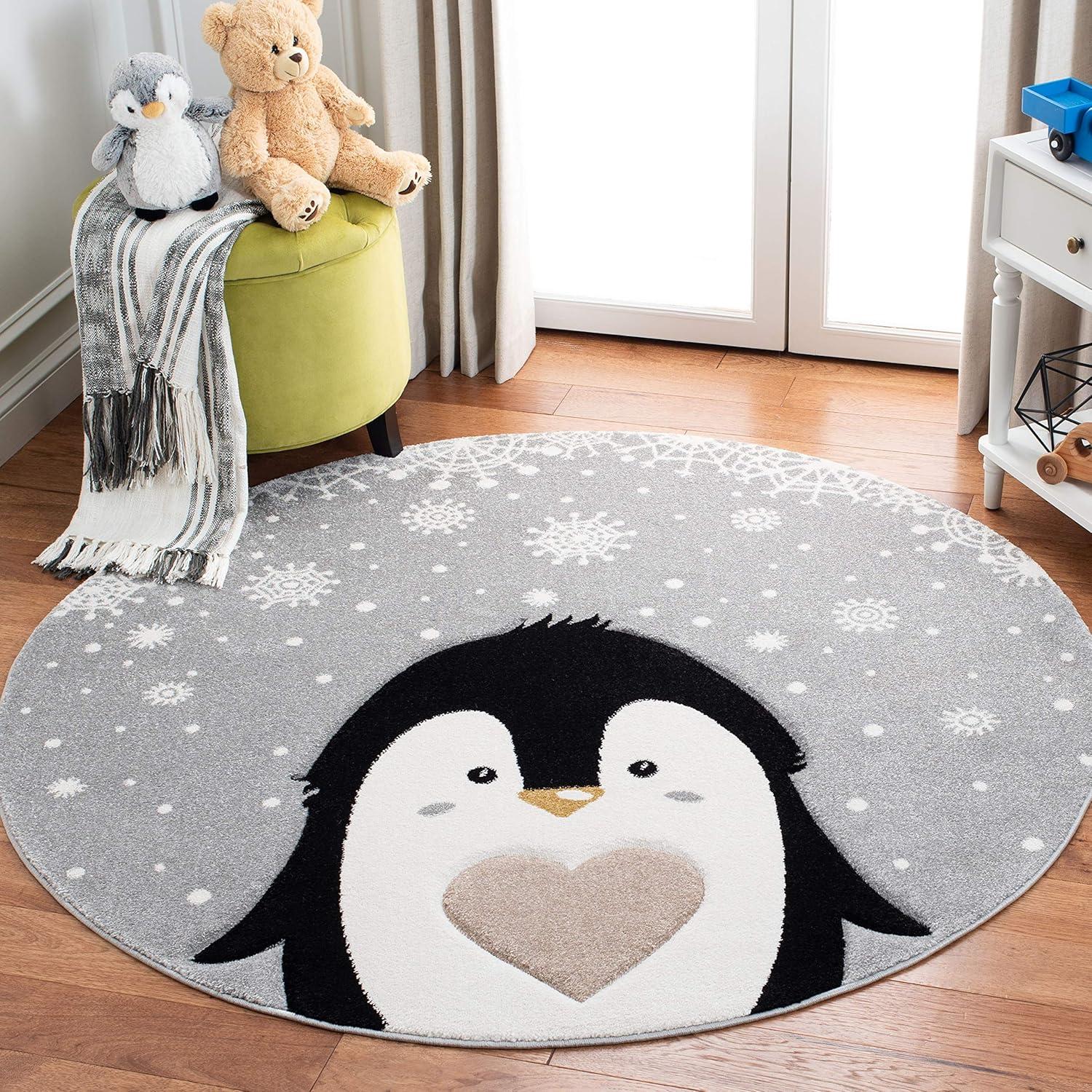 image:imageSAFAVIEH Carousel Kids Collection Accent Rug 4 x 6 Light Grey amp Black NonShedding amp Easy Care Ideal for High Traffic Areas for Boys amp Girls in Playroom Nursery Bedroom CRK132FLight GreyBlack