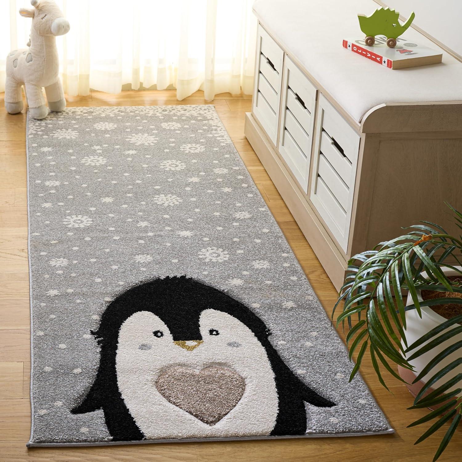 image:imageSAFAVIEH Carousel Kids Collection Accent Rug 4 x 6 Light Grey amp Black NonShedding amp Easy Care Ideal for High Traffic Areas for Boys amp Girls in Playroom Nursery Bedroom CRK132FLight GreyBlack