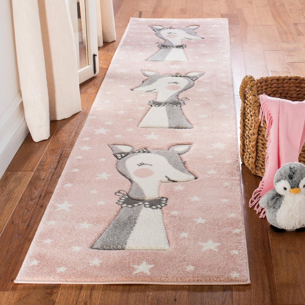 image:imageSAFAVIEH Carousel Kids Collection Accent Rug 4 x 6 Pink amp Ivory Doe Design NonShedding amp Easy Care Ideal for High Traffic Areas for Boys amp Girls in Playroom Nursery Bedroom CRK191PPinkIvory