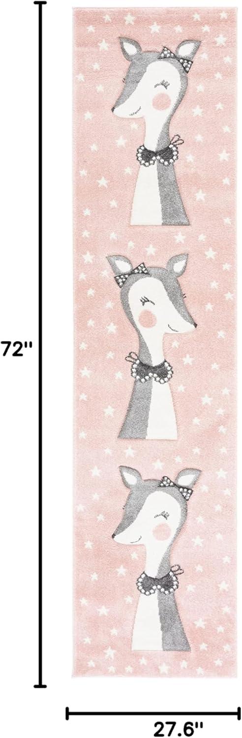 image:imageSAFAVIEH Carousel Kids Collection Accent Rug 4 x 6 Pink amp Ivory Doe Design NonShedding amp Easy Care Ideal for High Traffic Areas for Boys amp Girls in Playroom Nursery Bedroom CRK191PPinkIvory