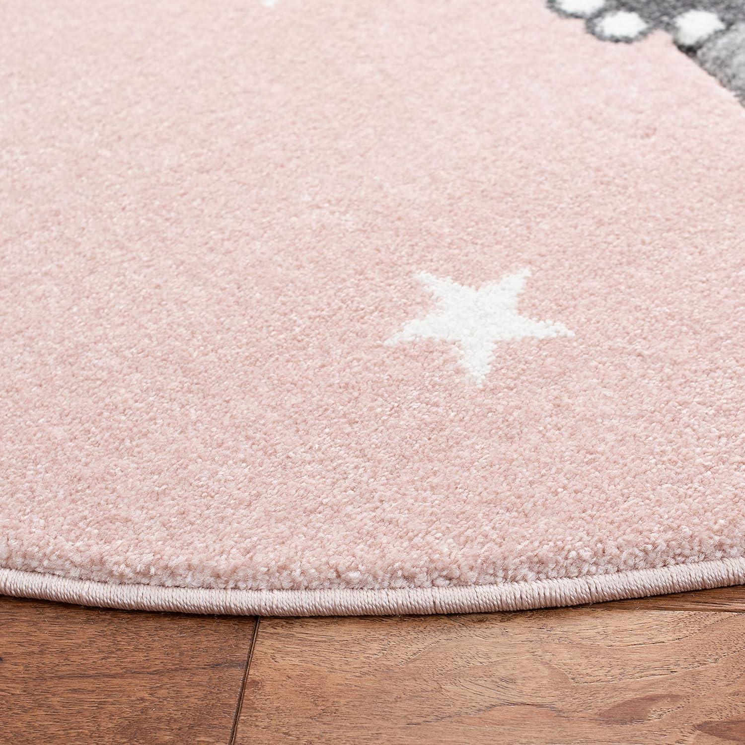 image:imageSAFAVIEH Carousel Kids Collection Accent Rug 4 x 6 Pink amp Ivory Doe Design NonShedding amp Easy Care Ideal for High Traffic Areas for Boys amp Girls in Playroom Nursery Bedroom CRK191PPinkIvory