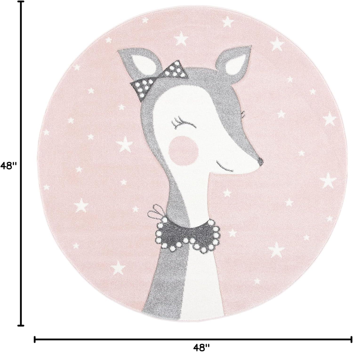 image:imageSAFAVIEH Carousel Kids Collection Accent Rug 4 x 6 Pink amp Ivory Doe Design NonShedding amp Easy Care Ideal for High Traffic Areas for Boys amp Girls in Playroom Nursery Bedroom CRK191PPinkIvory