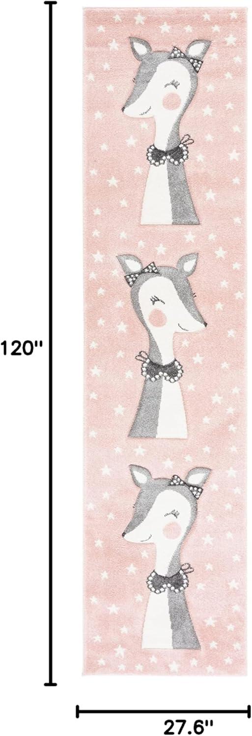 image:imageSAFAVIEH Carousel Kids Collection Accent Rug 4 x 6 Pink amp Ivory Doe Design NonShedding amp Easy Care Ideal for High Traffic Areas for Boys amp Girls in Playroom Nursery Bedroom CRK191PPinkIvory