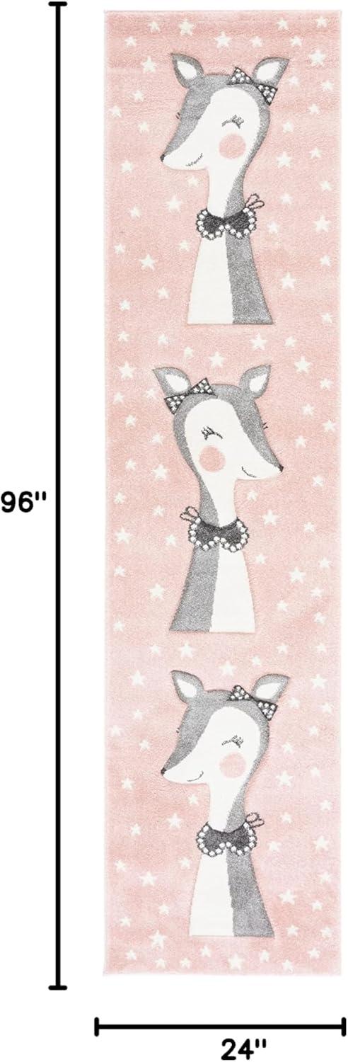 image:imageSAFAVIEH Carousel Kids Collection Accent Rug 4 x 6 Pink amp Ivory Doe Design NonShedding amp Easy Care Ideal for High Traffic Areas for Boys amp Girls in Playroom Nursery Bedroom CRK191PPinkIvory