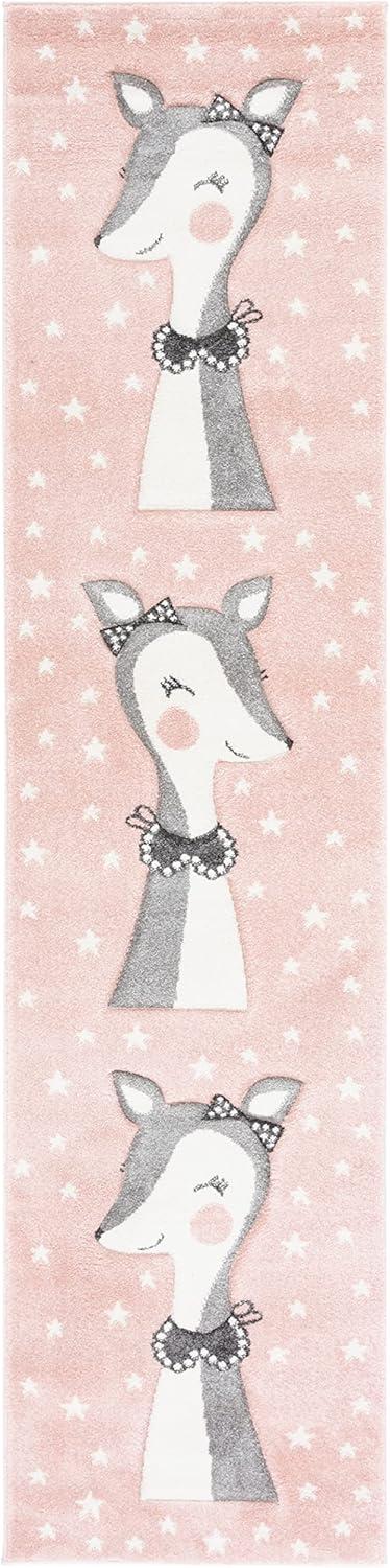 image:imageSAFAVIEH Carousel Kids Collection Accent Rug 4 x 6 Pink amp Ivory Doe Design NonShedding amp Easy Care Ideal for High Traffic Areas for Boys amp Girls in Playroom Nursery Bedroom CRK191PPinkIvory
