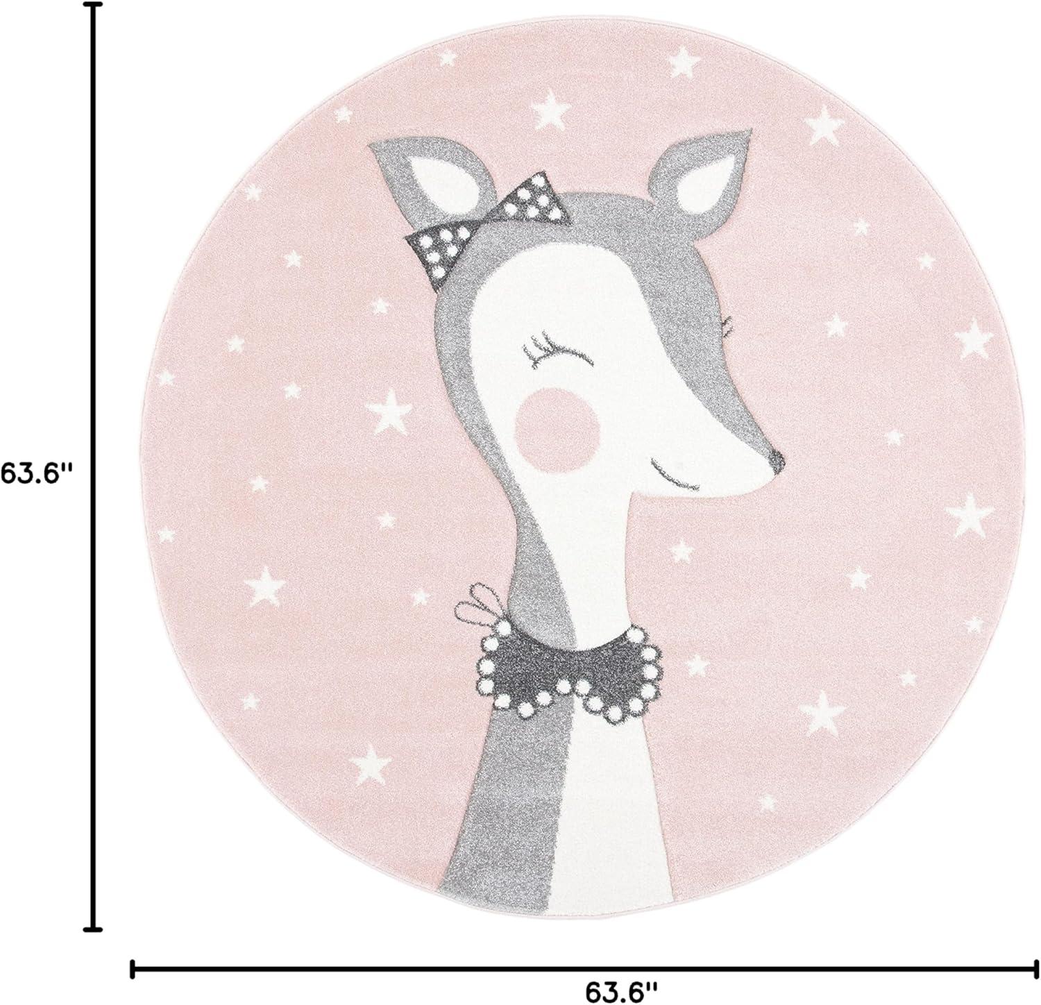 image:imageSAFAVIEH Carousel Kids Collection Accent Rug 4 x 6 Pink amp Ivory Doe Design NonShedding amp Easy Care Ideal for High Traffic Areas for Boys amp Girls in Playroom Nursery Bedroom CRK191PPinkIvory
