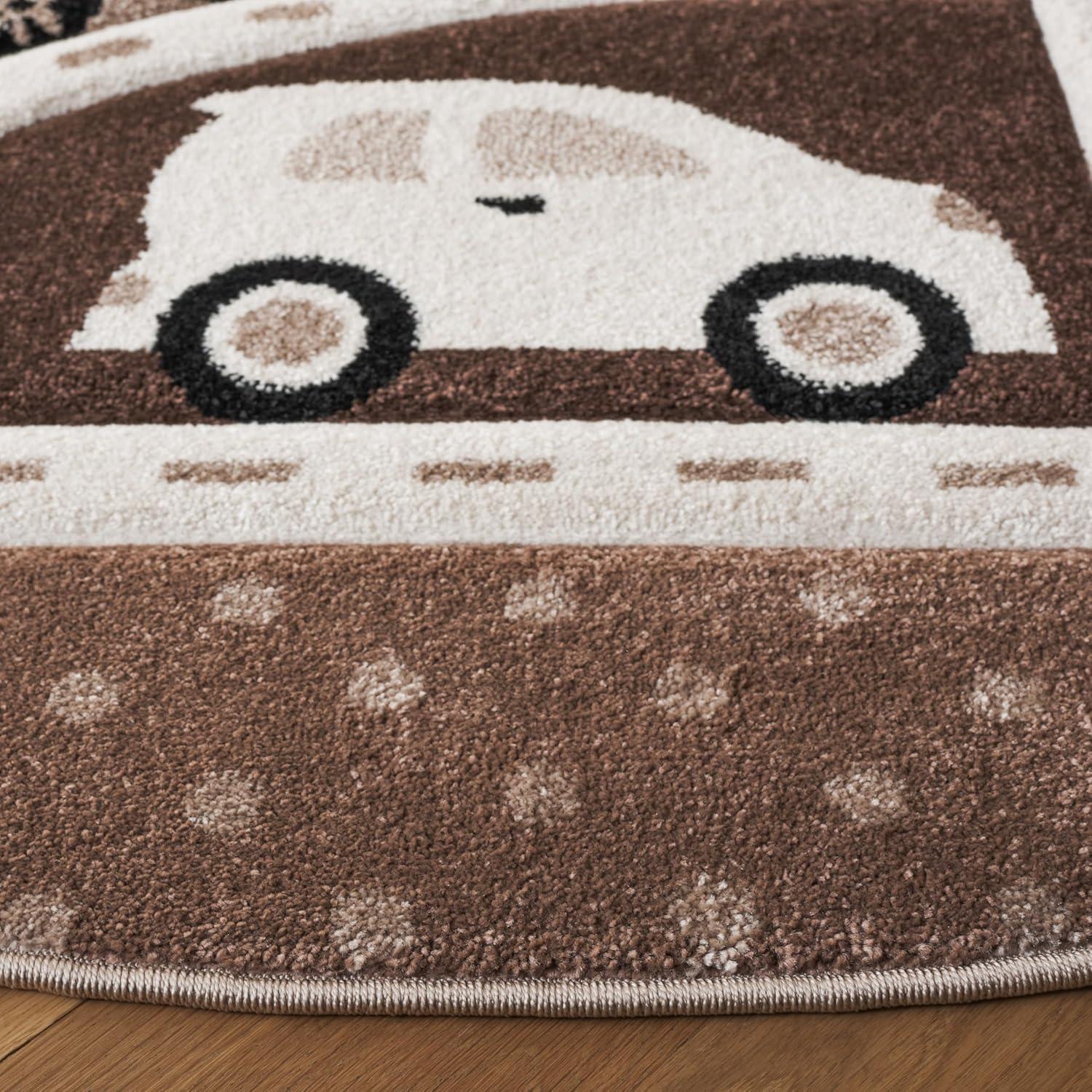 image:imageSAFAVIEH Carousel Kids Collection Area Rug 67 x 9 Grey amp Light Blue NonShedding amp Easy Care Ideal for High Traffic Areas for Boys amp Girls in Playroom Nursery Bedroom CRK193FBrownBeige