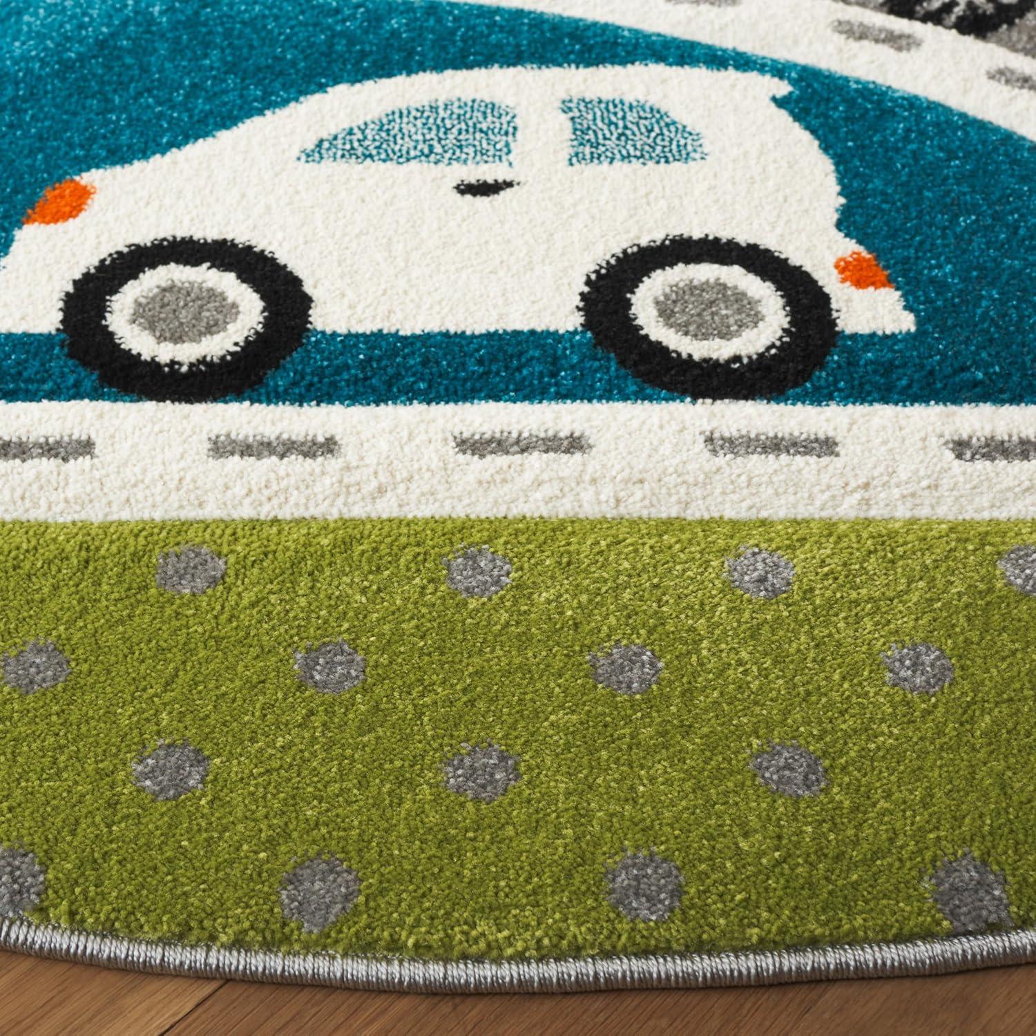 image:imageSAFAVIEH Carousel Kids Collection Area Rug 67 x 9 Grey amp Light Blue NonShedding amp Easy Care Ideal for High Traffic Areas for Boys amp Girls in Playroom Nursery Bedroom CRK193FGreenGrey