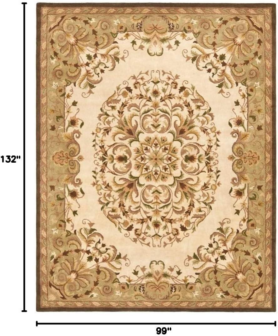 image:imageSAFAVIEH Heritage Collection Area Rug 5 x 8 Beige amp Green Handmade Traditional Oriental Wool Ideal for High Traffic Areas in Living Room Bedroom HG640ABeigeGreen