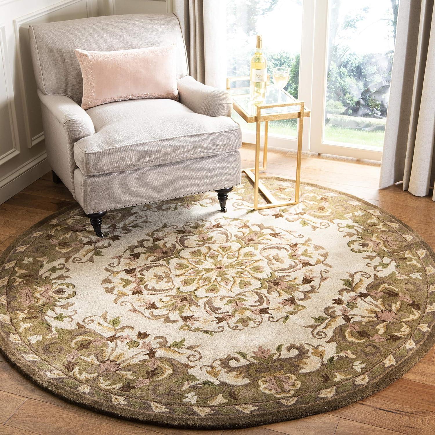 image:imageSAFAVIEH Heritage Collection Area Rug 5 x 8 Beige amp Green Handmade Traditional Oriental Wool Ideal for High Traffic Areas in Living Room Bedroom HG640ABeigeGreen