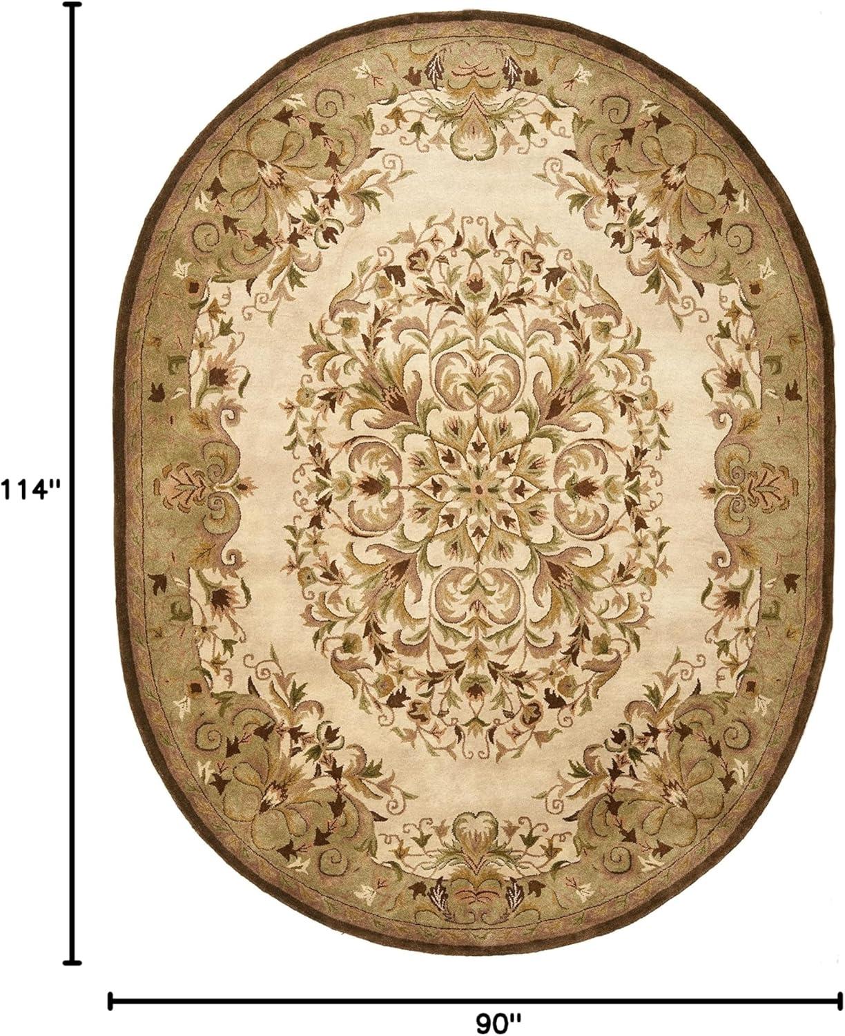 image:imageSAFAVIEH Heritage Collection Area Rug 5 x 8 Beige amp Green Handmade Traditional Oriental Wool Ideal for High Traffic Areas in Living Room Bedroom HG640ABeigeGreen