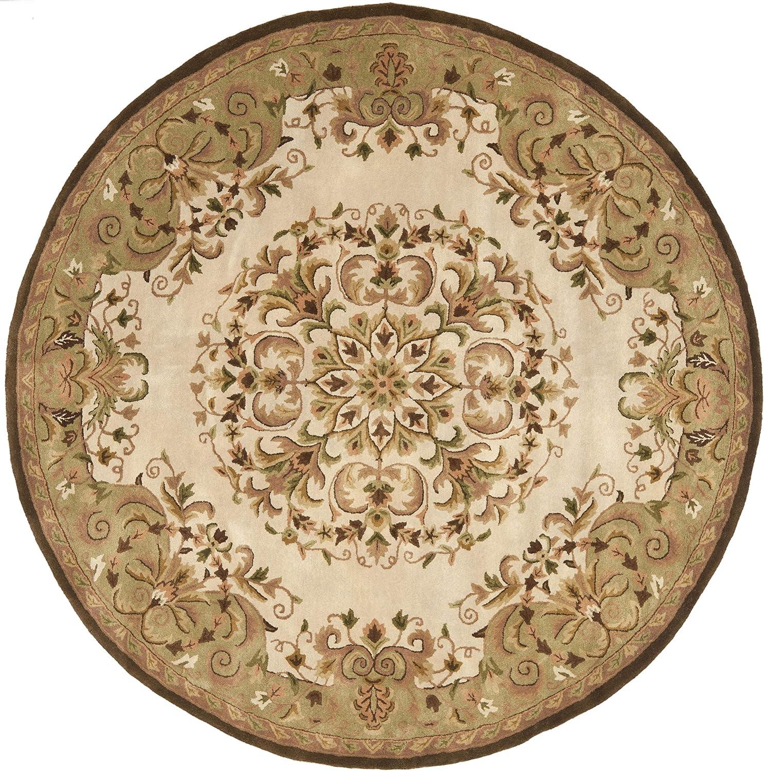 image:imageSAFAVIEH Heritage Collection Area Rug 5 x 8 Beige amp Green Handmade Traditional Oriental Wool Ideal for High Traffic Areas in Living Room Bedroom HG640ABeigeGreen