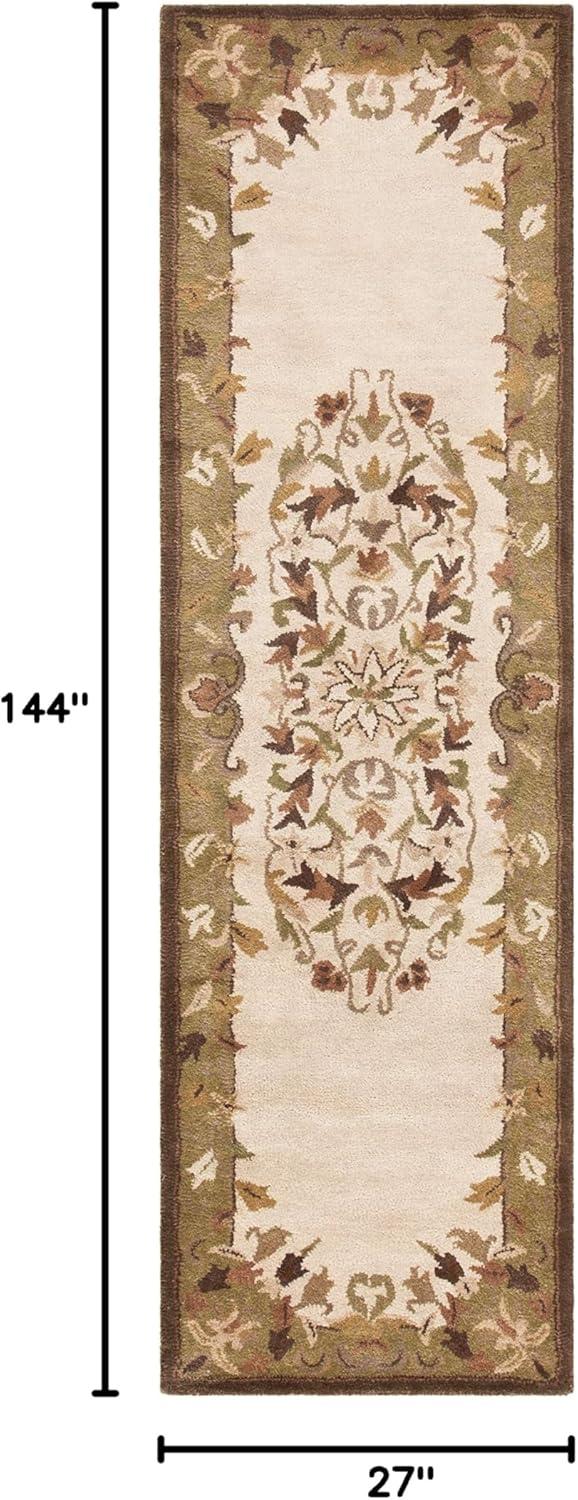 image:imageSAFAVIEH Heritage Collection Area Rug 5 x 8 Beige amp Green Handmade Traditional Oriental Wool Ideal for High Traffic Areas in Living Room Bedroom HG640ABeigeGreen