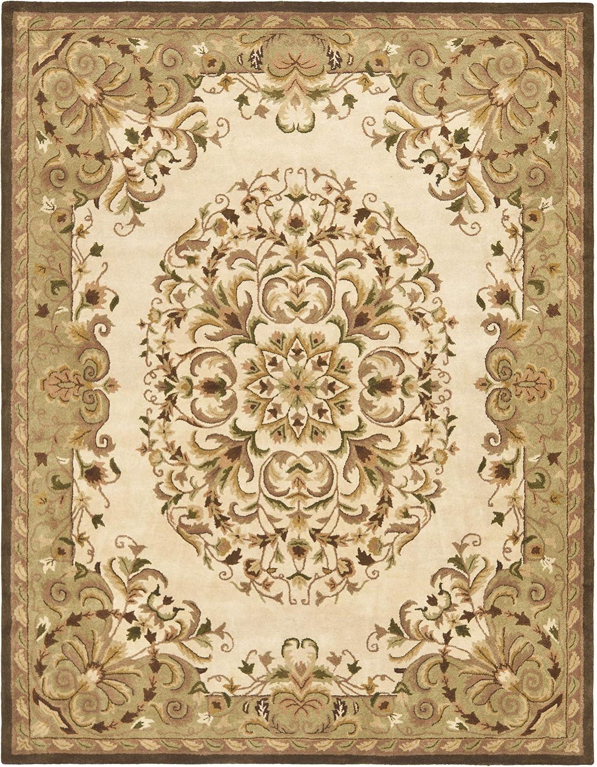 image:imageSAFAVIEH Heritage Collection Area Rug 5 x 8 Beige amp Green Handmade Traditional Oriental Wool Ideal for High Traffic Areas in Living Room Bedroom HG640ABeigeGreen