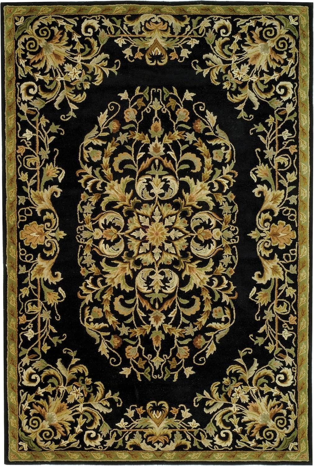 image:imageSAFAVIEH Heritage Collection Area Rug 5 x 8 Beige amp Green Handmade Traditional Oriental Wool Ideal for High Traffic Areas in Living Room Bedroom HG640ABlack