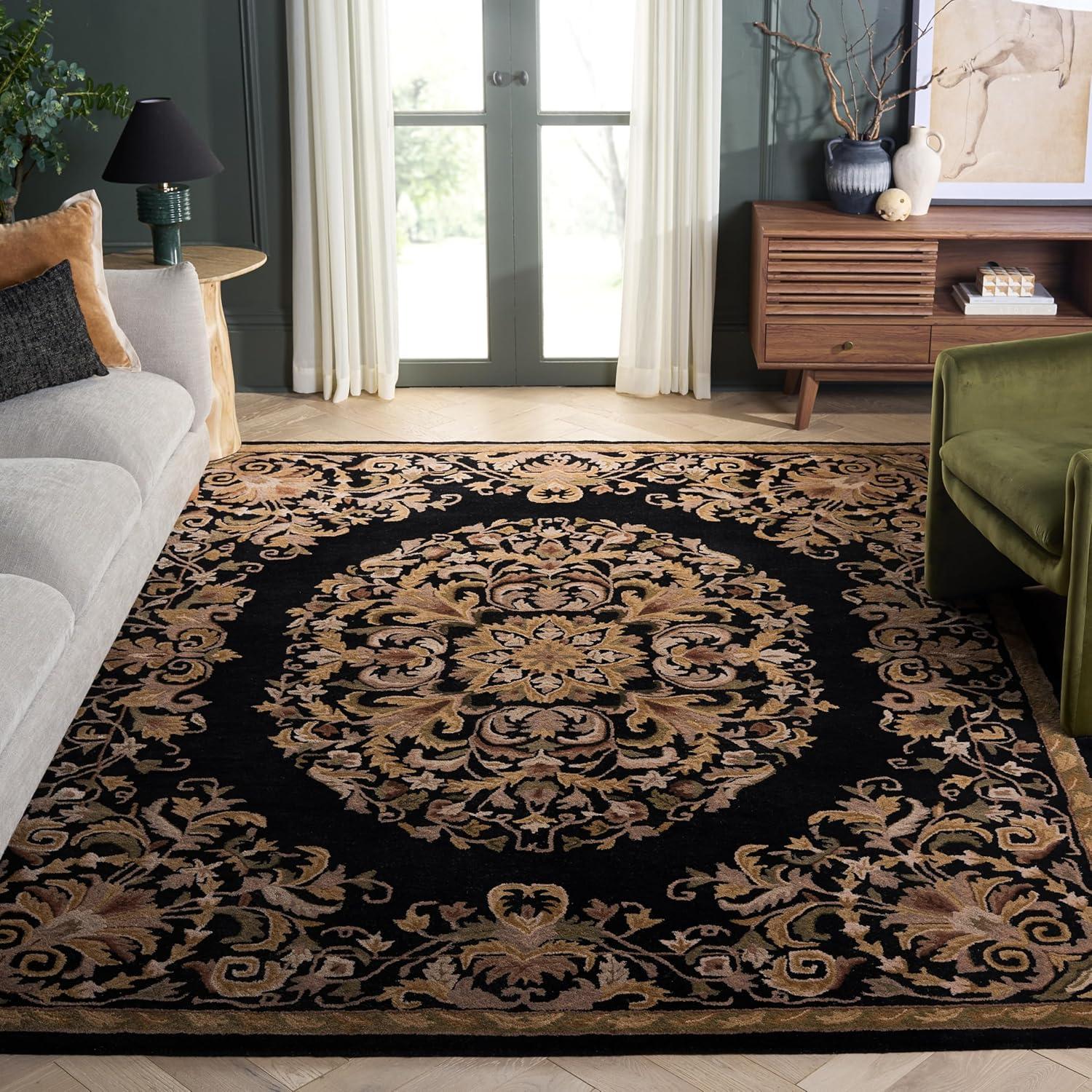 image:imageSAFAVIEH Heritage Collection Area Rug 5 x 8 Beige amp Green Handmade Traditional Oriental Wool Ideal for High Traffic Areas in Living Room Bedroom HG640ABlack