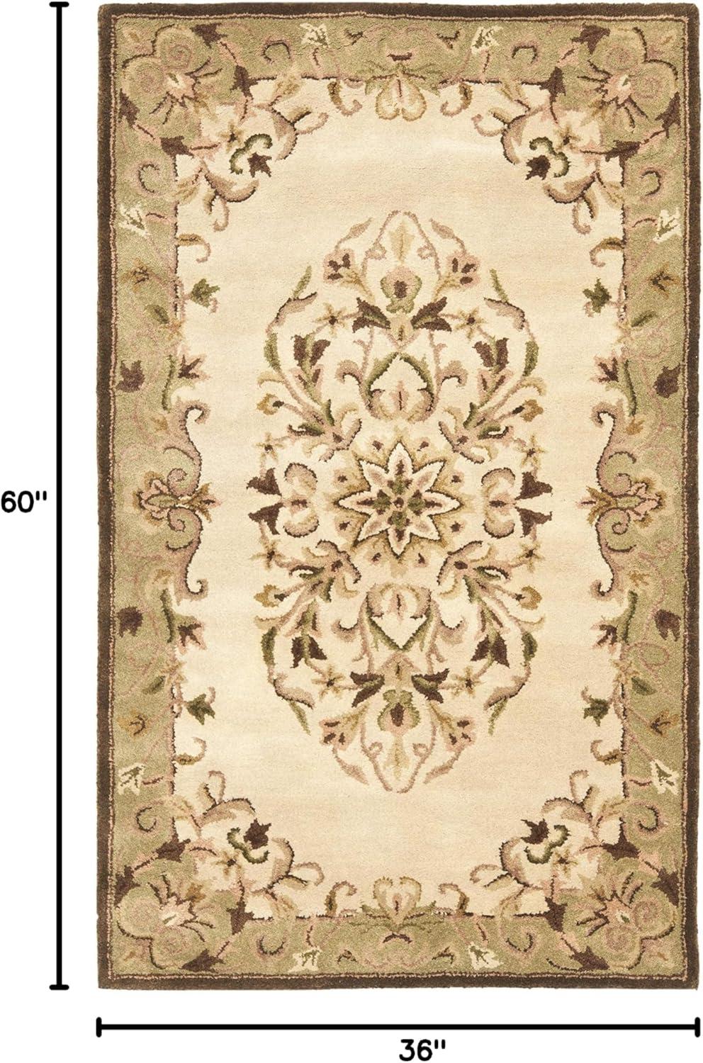 image:imageSAFAVIEH Heritage Collection Area Rug 5 x 8 Beige amp Green Handmade Traditional Oriental Wool Ideal for High Traffic Areas in Living Room Bedroom HG640ABeigeGreen
