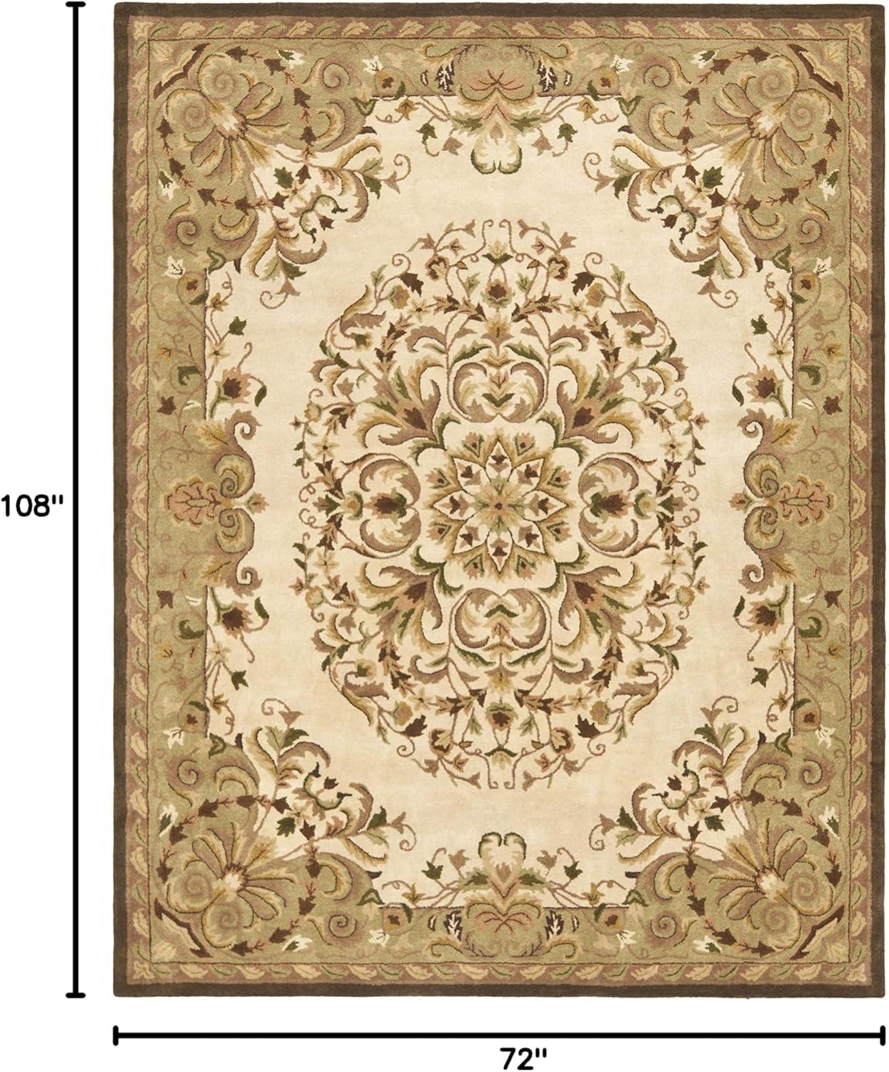 image:imageSAFAVIEH Heritage Collection Area Rug 5 x 8 Beige amp Green Handmade Traditional Oriental Wool Ideal for High Traffic Areas in Living Room Bedroom HG640ABeigeGreen