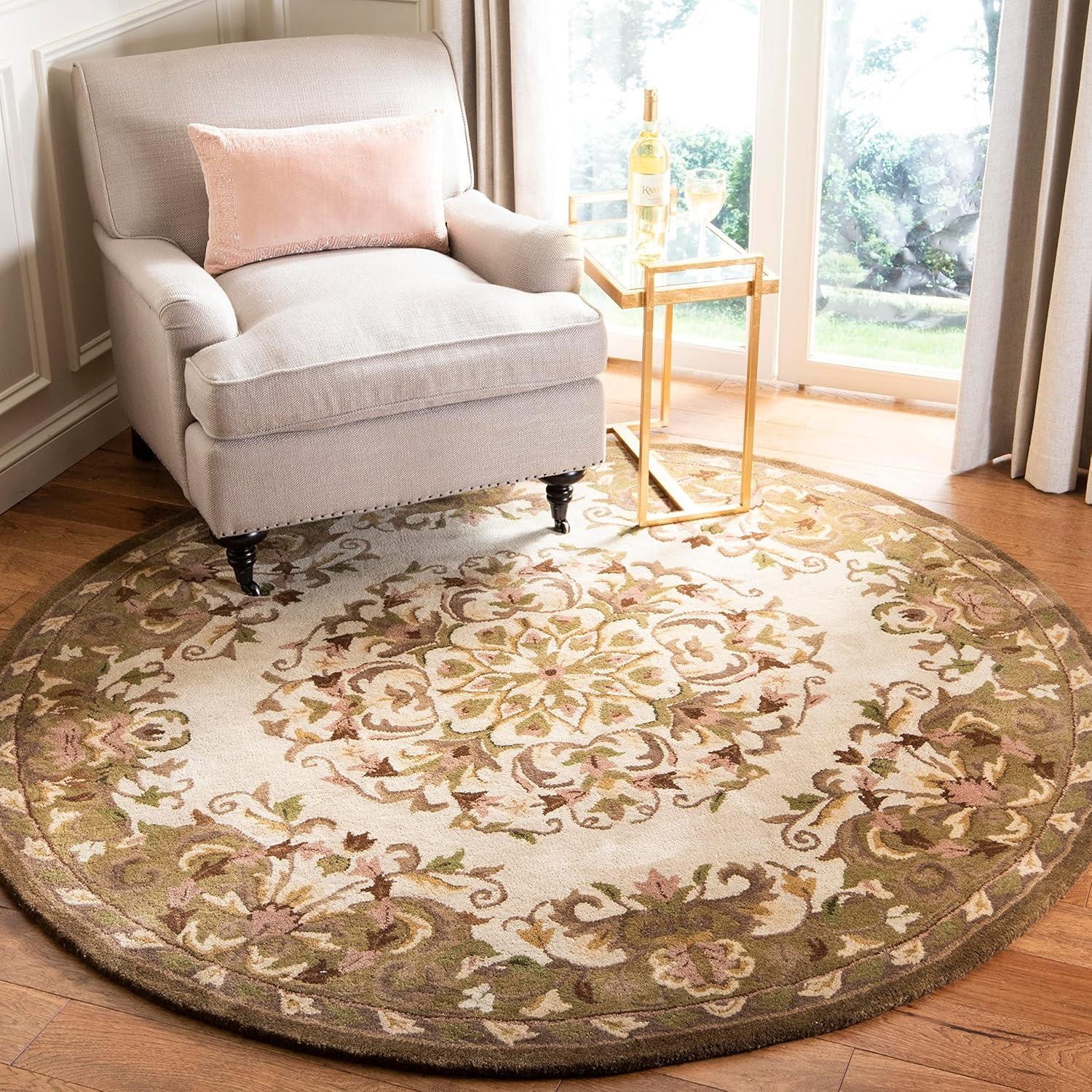 image:imageSAFAVIEH Heritage Collection Area Rug 5 x 8 Beige amp Green Handmade Traditional Oriental Wool Ideal for High Traffic Areas in Living Room Bedroom HG640ABeigeGreen