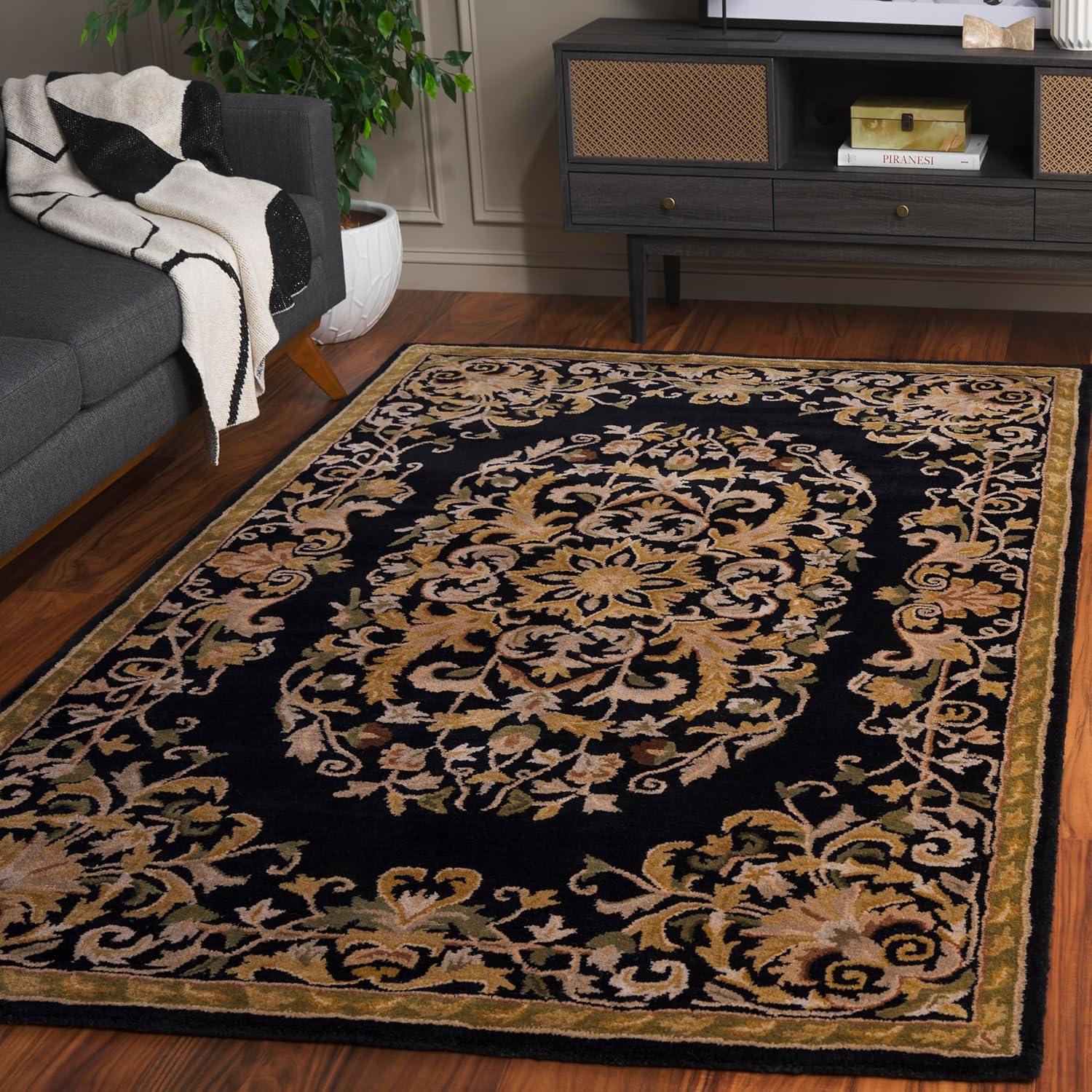 image:imageSAFAVIEH Heritage Collection Area Rug 5 x 8 Beige amp Green Handmade Traditional Oriental Wool Ideal for High Traffic Areas in Living Room Bedroom HG640ABlack