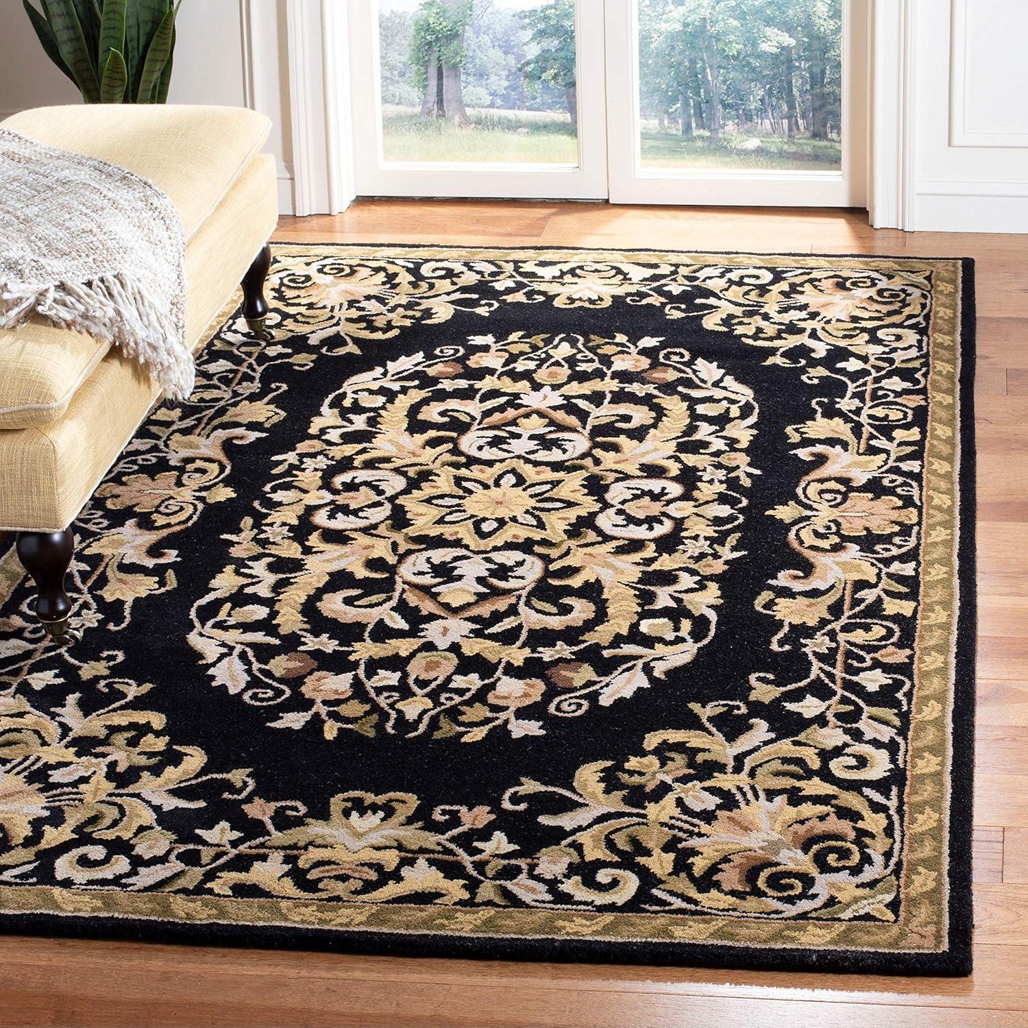 image:imageSAFAVIEH Heritage Collection Area Rug 5 x 8 Beige amp Green Handmade Traditional Oriental Wool Ideal for High Traffic Areas in Living Room Bedroom HG640ABlack