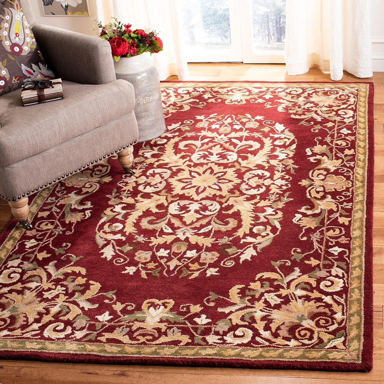 image:imageSAFAVIEH Heritage Collection Area Rug 5 x 8 Beige amp Green Handmade Traditional Oriental Wool Ideal for High Traffic Areas in Living Room Bedroom HG640ABeigeGreen