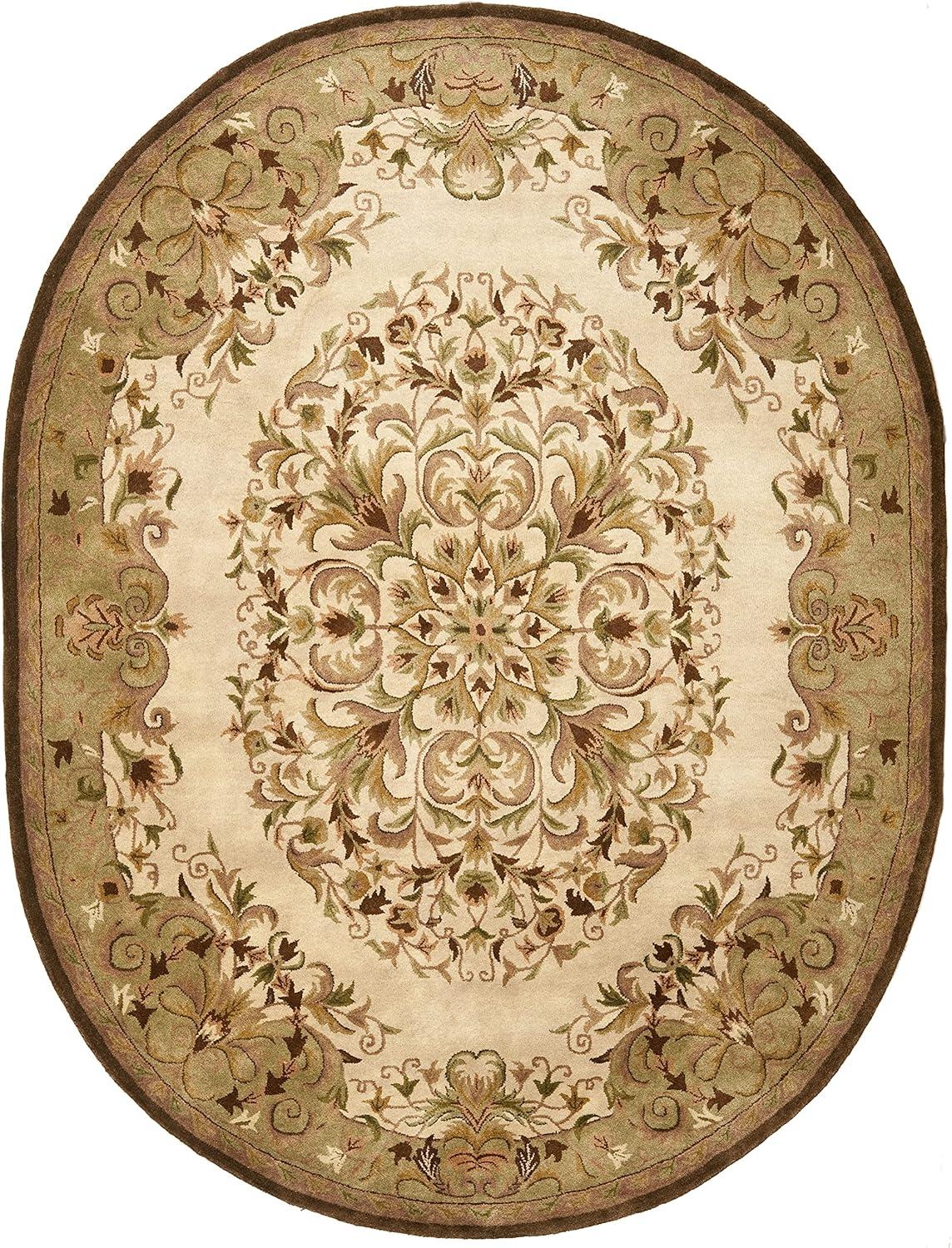 image:imageSAFAVIEH Heritage Collection Area Rug 5 x 8 Beige amp Green Handmade Traditional Oriental Wool Ideal for High Traffic Areas in Living Room Bedroom HG640ABeigeGreen