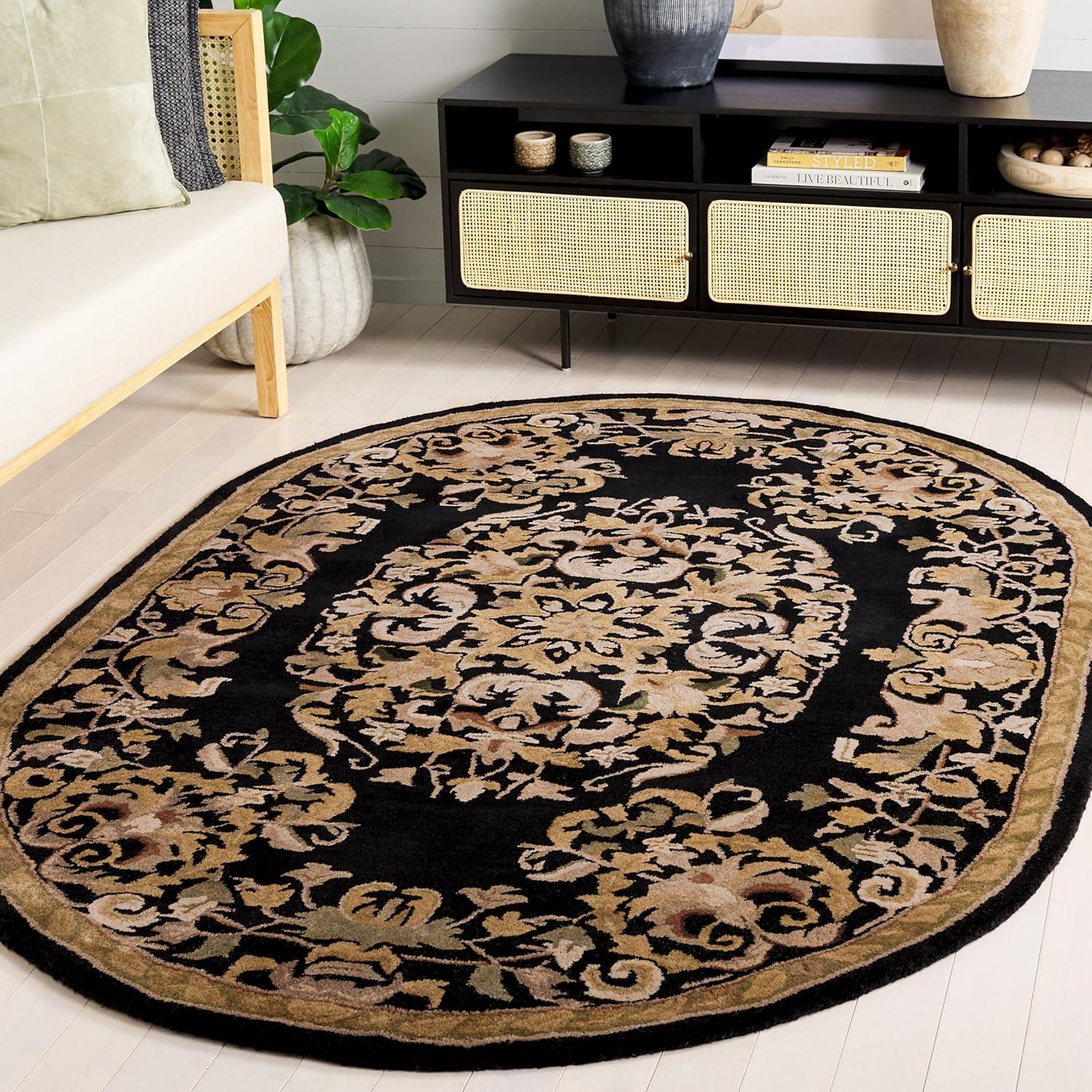 image:imageSAFAVIEH Heritage Collection Area Rug 5 x 8 Beige amp Green Handmade Traditional Oriental Wool Ideal for High Traffic Areas in Living Room Bedroom HG640ABlack