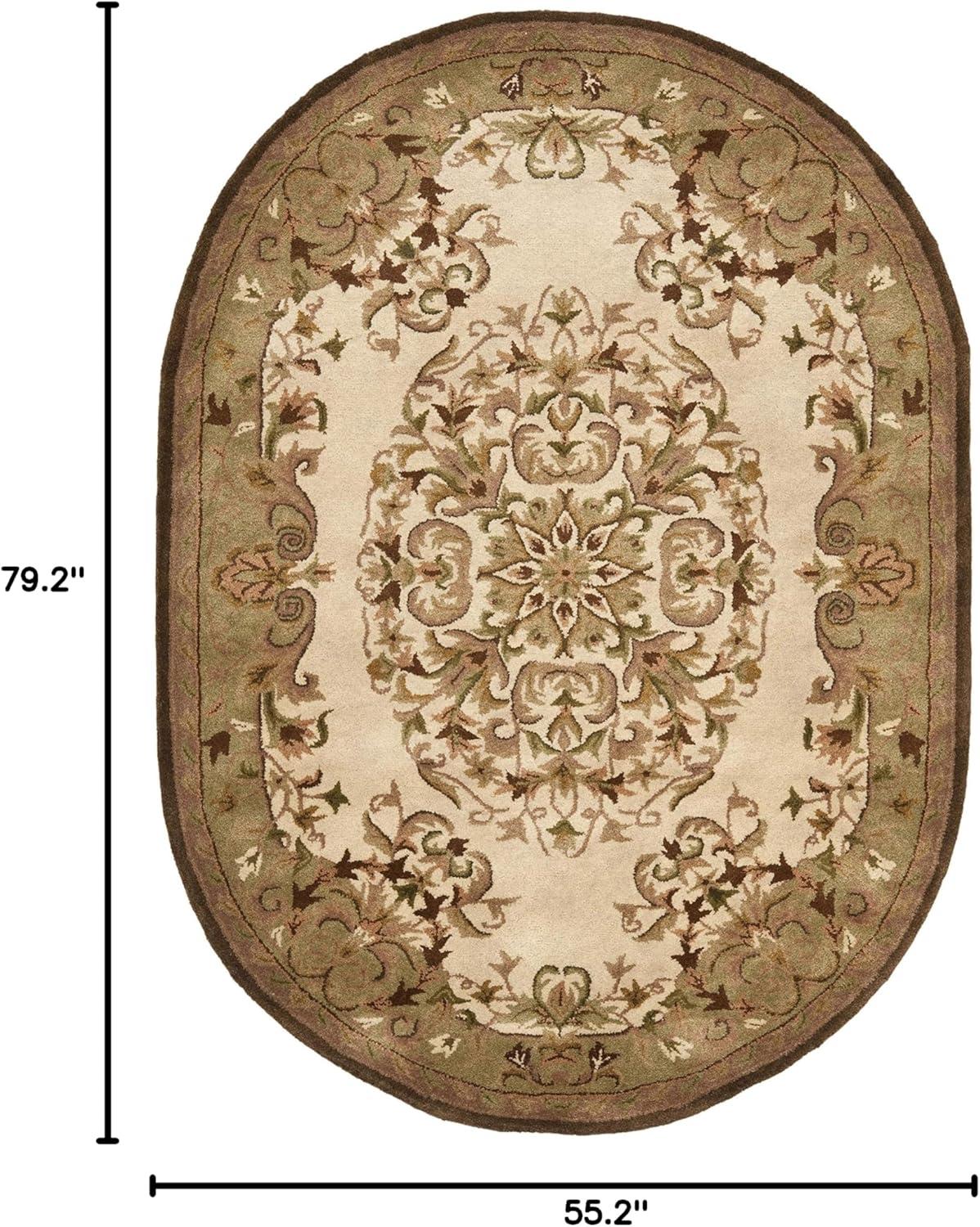 image:imageSAFAVIEH Heritage Collection Area Rug 5 x 8 Beige amp Green Handmade Traditional Oriental Wool Ideal for High Traffic Areas in Living Room Bedroom HG640ABeigeGreen