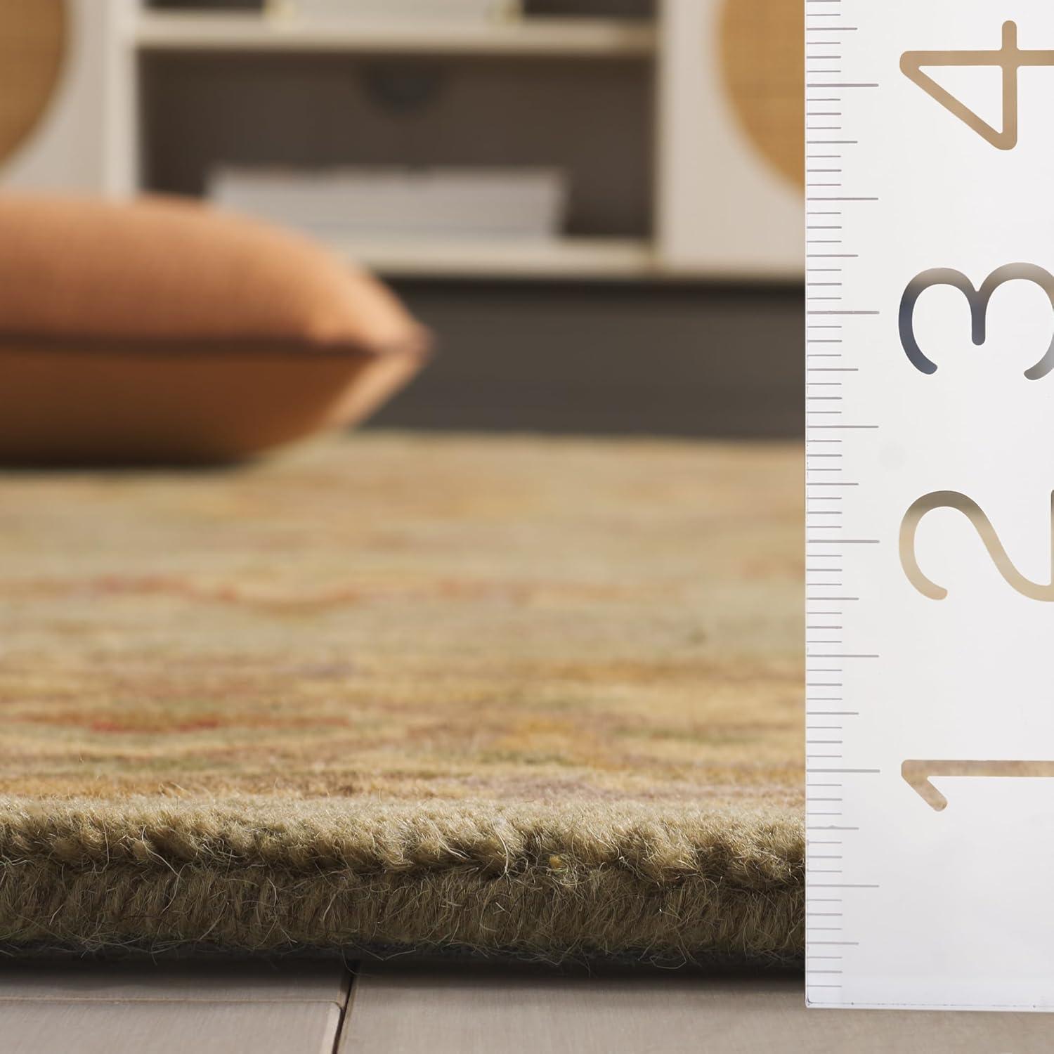 image:imageSAFAVIEH Heritage Collection Area Rug 5 x 8 Blue amp Beige Handmade Traditional Oriental Wool Ideal for High Traffic Areas in Living Room Bedroom HG811BGreenGold