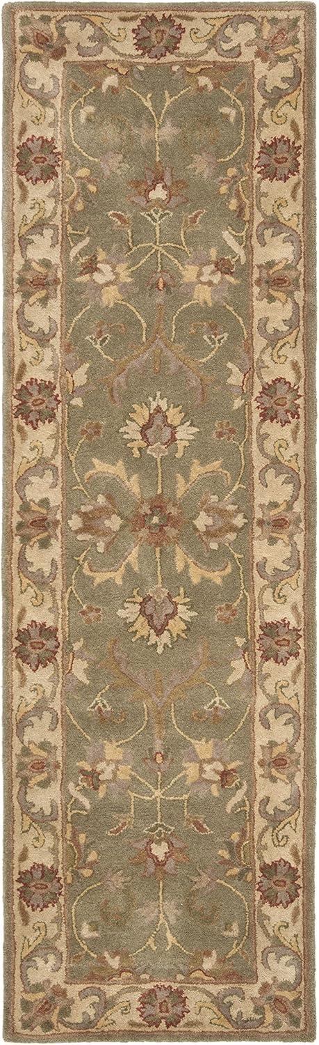 image:imageSAFAVIEH Heritage Collection Area Rug 5 x 8 Blue amp Beige Handmade Traditional Oriental Wool Ideal for High Traffic Areas in Living Room Bedroom HG811BGreenGold