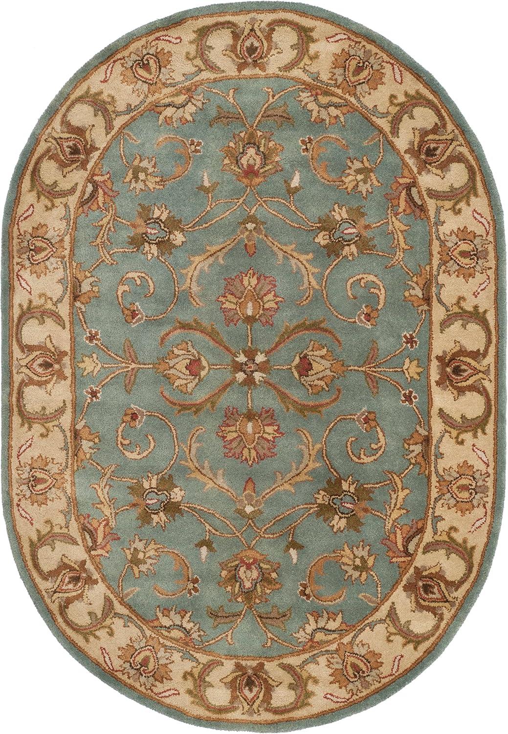 image:imageSAFAVIEH Heritage Collection Area Rug 5 x 8 Blue amp Beige Handmade Traditional Oriental Wool Ideal for High Traffic Areas in Living Room Bedroom HG811BBlueBeige