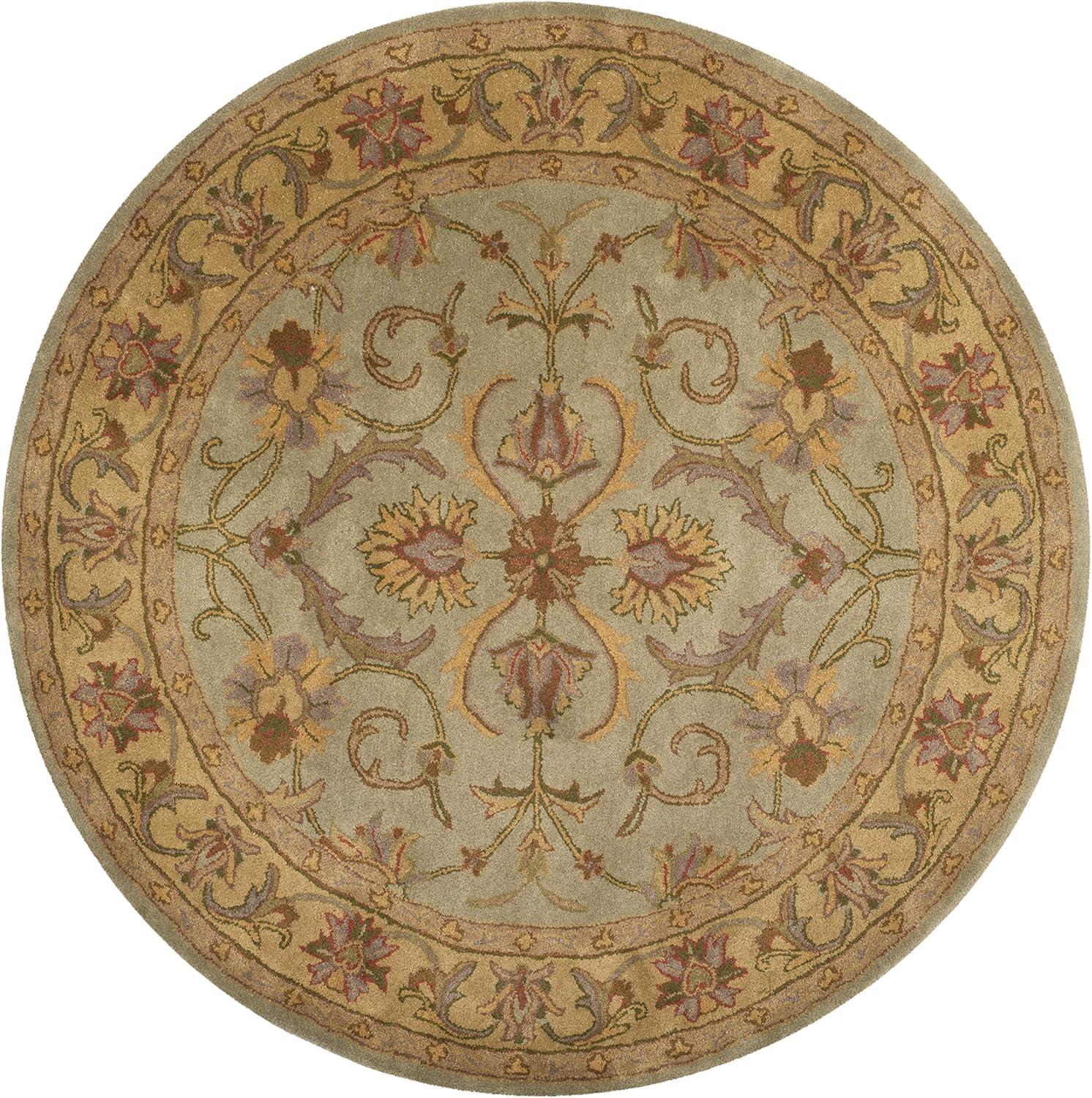 image:imageSAFAVIEH Heritage Collection Area Rug 5 x 8 Blue amp Beige Handmade Traditional Oriental Wool Ideal for High Traffic Areas in Living Room Bedroom HG811BGreenGold
