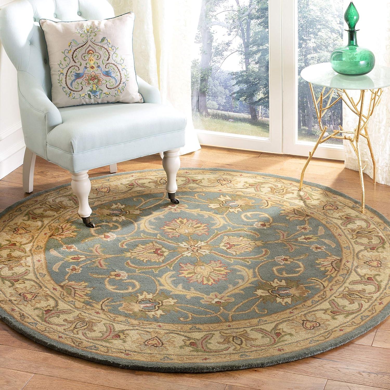 image:imageSAFAVIEH Heritage Collection Area Rug 5 x 8 Blue amp Beige Handmade Traditional Oriental Wool Ideal for High Traffic Areas in Living Room Bedroom HG811BBlueBeige