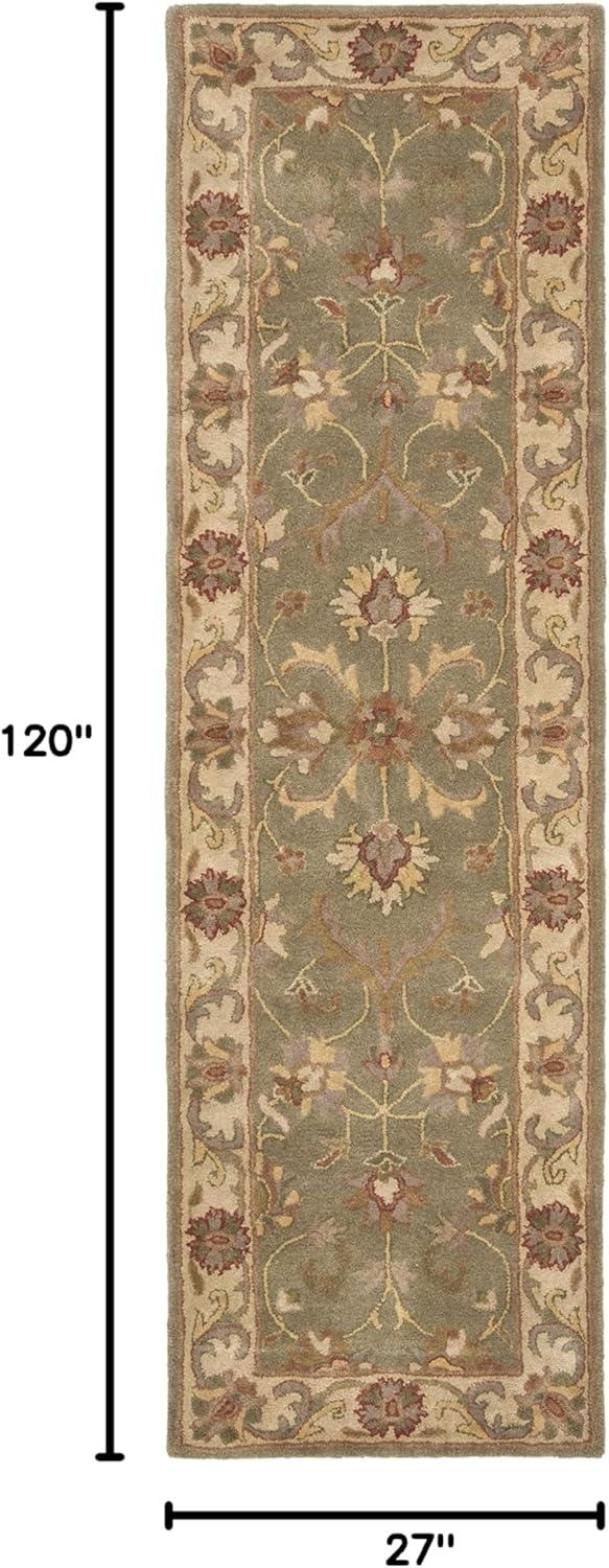 image:imageSAFAVIEH Heritage Collection Area Rug 5 x 8 Blue amp Beige Handmade Traditional Oriental Wool Ideal for High Traffic Areas in Living Room Bedroom HG811BGreenGold